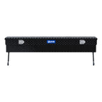 UWS EC30142-MK2 72-Inch Gloss Black Heavy-Wall Aluminum Truck Side Tool Box, RigidCore Lid, Space-Saving Legs