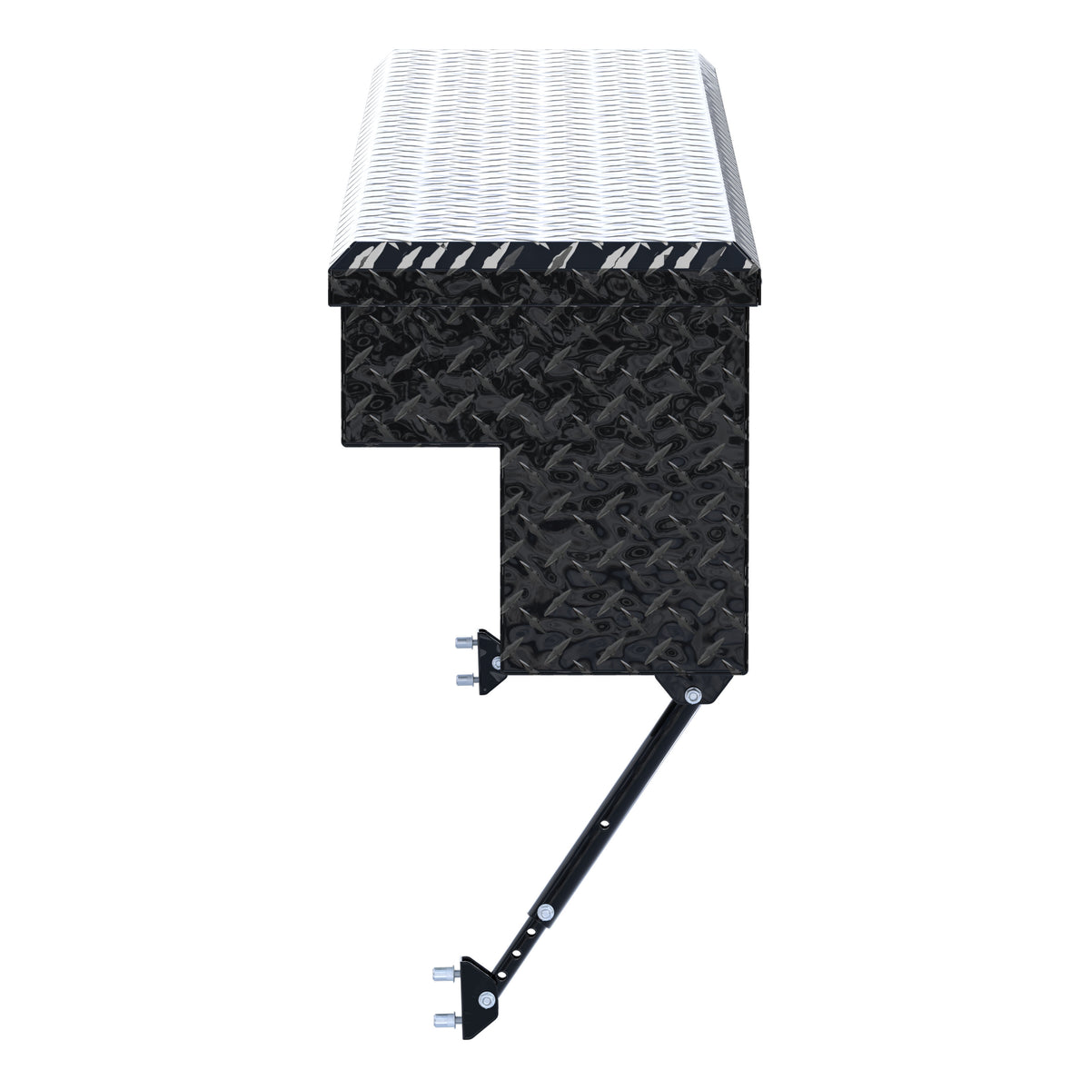 UWS EC30142-MK2 72-Inch Gloss Black Heavy-Wall Aluminum Truck Side Tool Box, RigidCore Lid, Space-Saving Legs