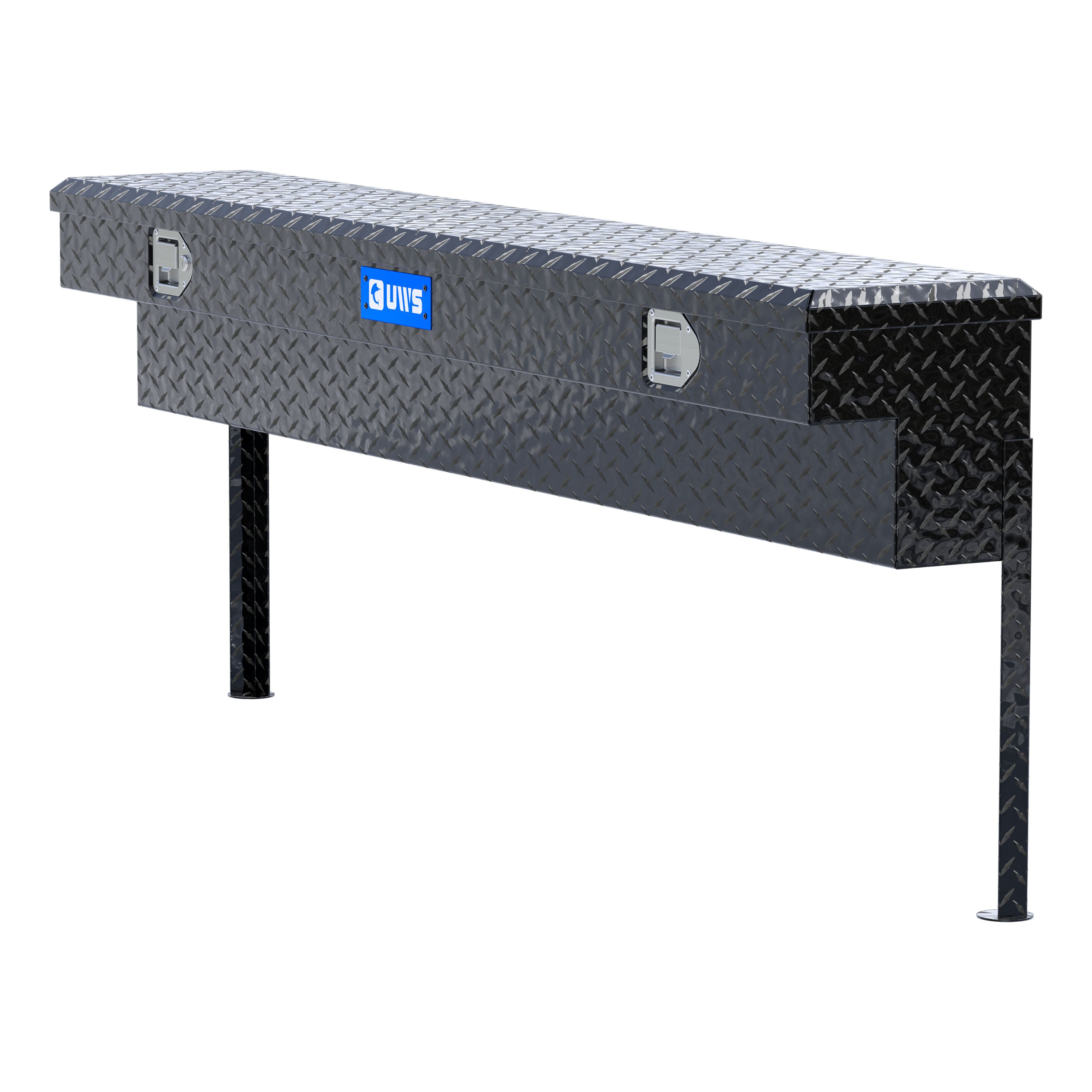 UWS EC30142 72-Inch Gloss Black Heavy-Wall Aluminum Truck Side Tool Box, RigidCore Lid