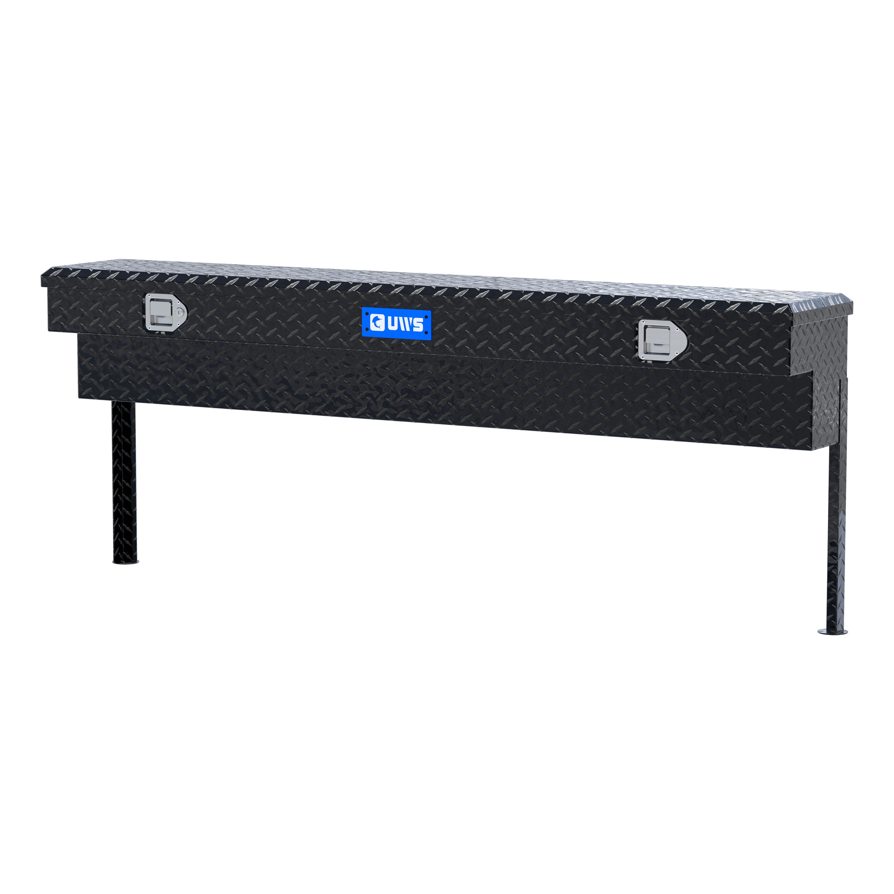 UWS EC30142 72-Inch Gloss Black Heavy-Wall Aluminum Truck Side Tool Box, RigidCore Lid