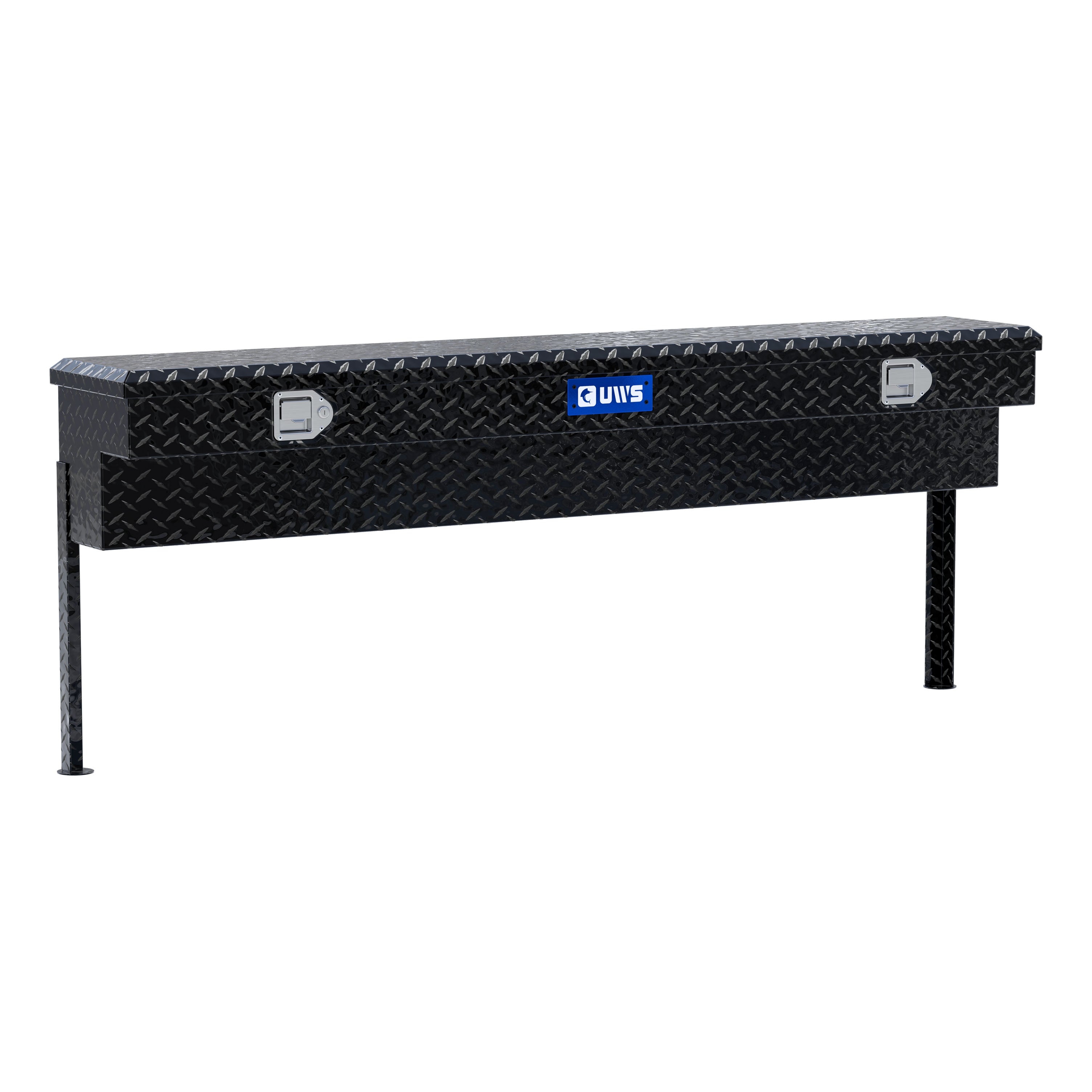 UWS EC30142 72-Inch Gloss Black Heavy-Wall Aluminum Truck Side Tool Box, RigidCore Lid