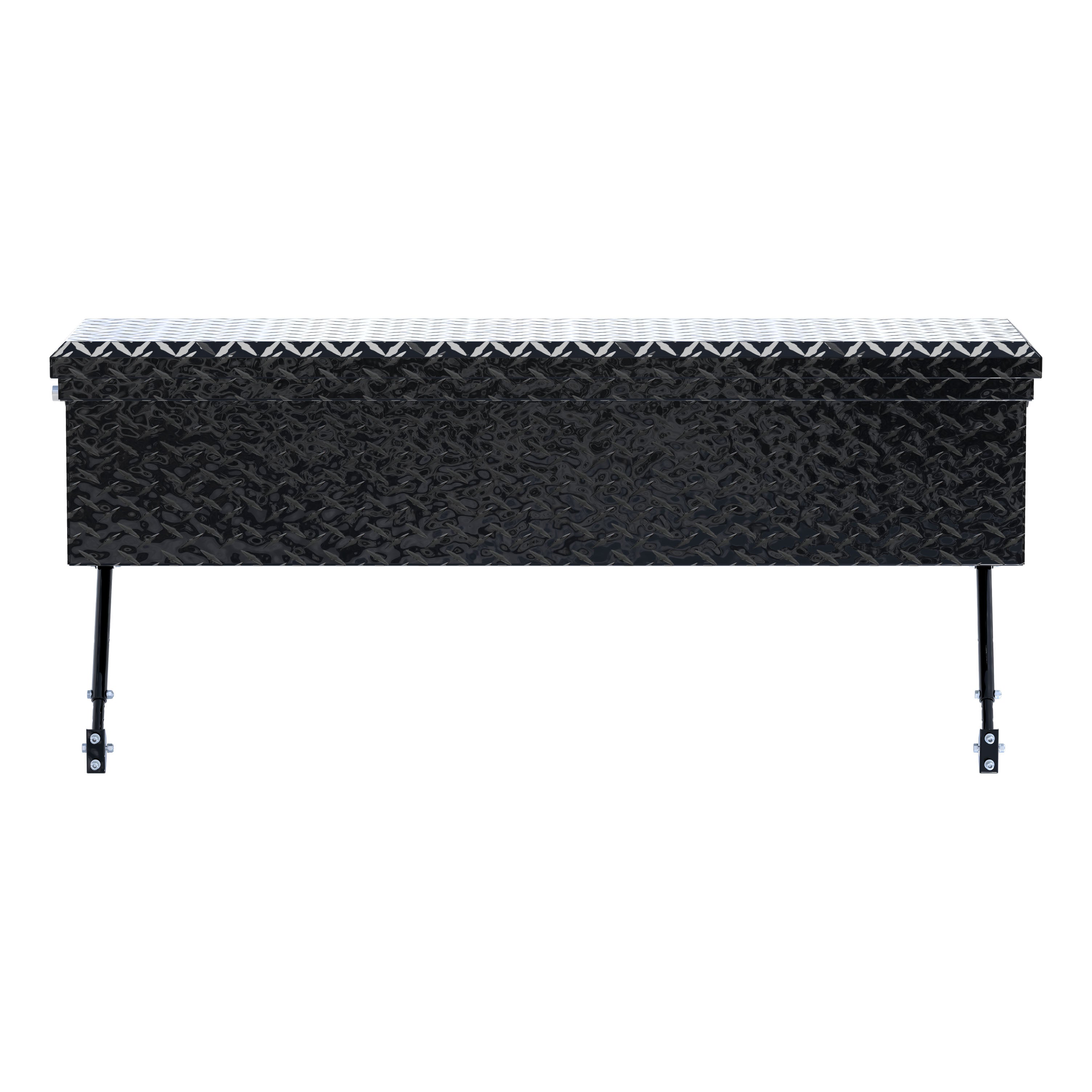 UWS EC30202-MK2 48-Inch Gloss Black Heavy-Wall Aluminum Truck Side Tool Box with Low Profile, RigidCore Lid, Space-Saving Legs