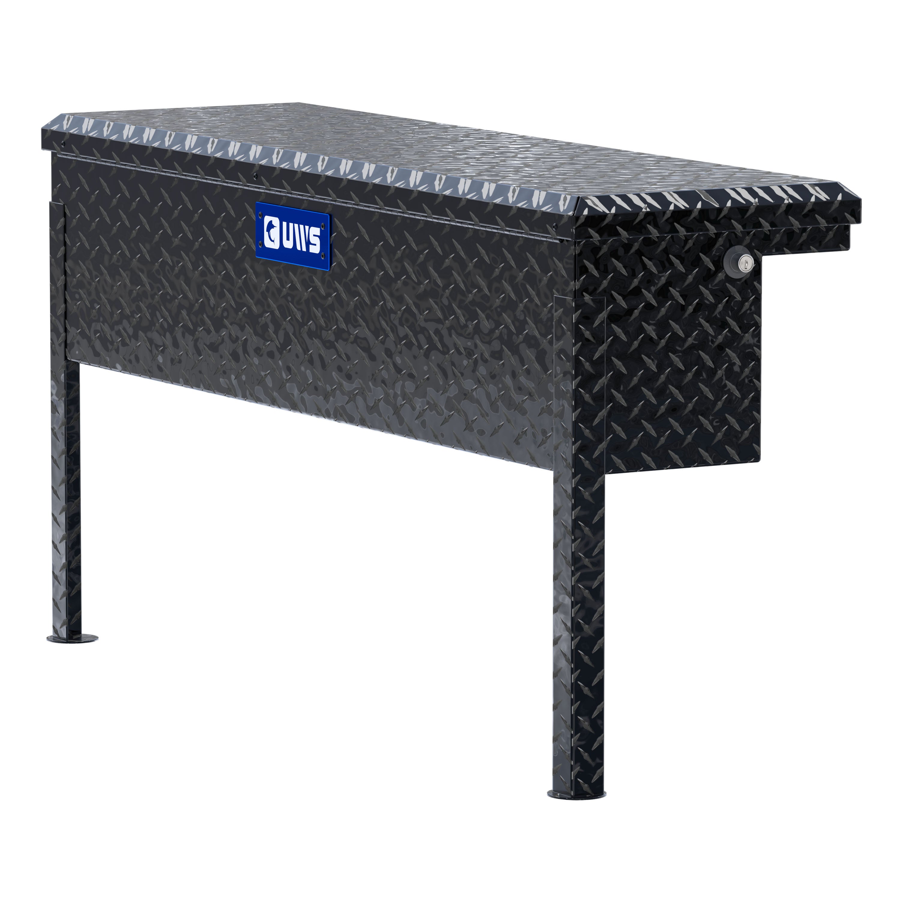 UWS EC30202 48-Inch Gloss Black Heavy-Wall Aluminum Truck Side Tool Box with Low Profile, RigidCore Lid