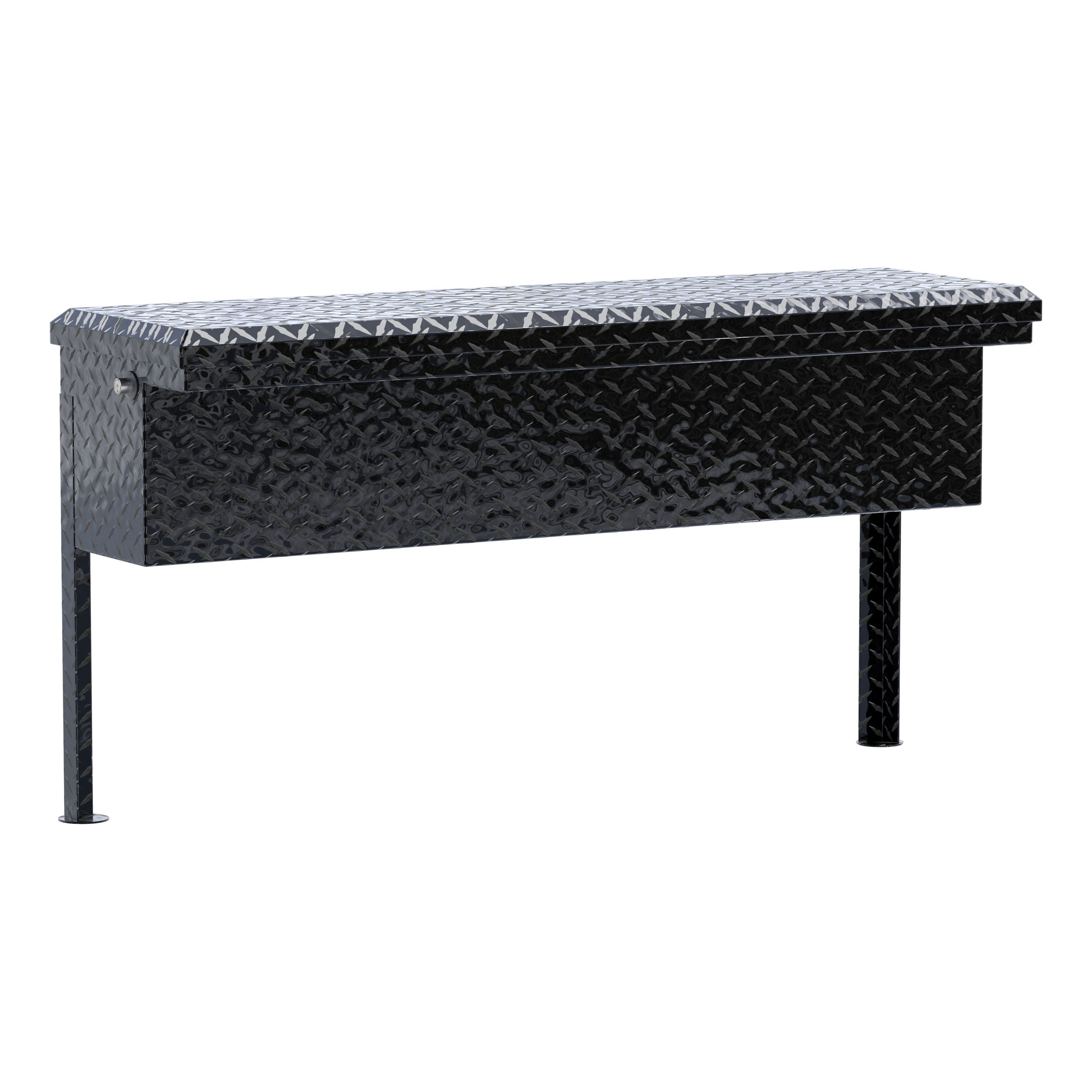 UWS EC30202 48-Inch Gloss Black Heavy-Wall Aluminum Truck Side Tool Box with Low Profile, RigidCore Lid