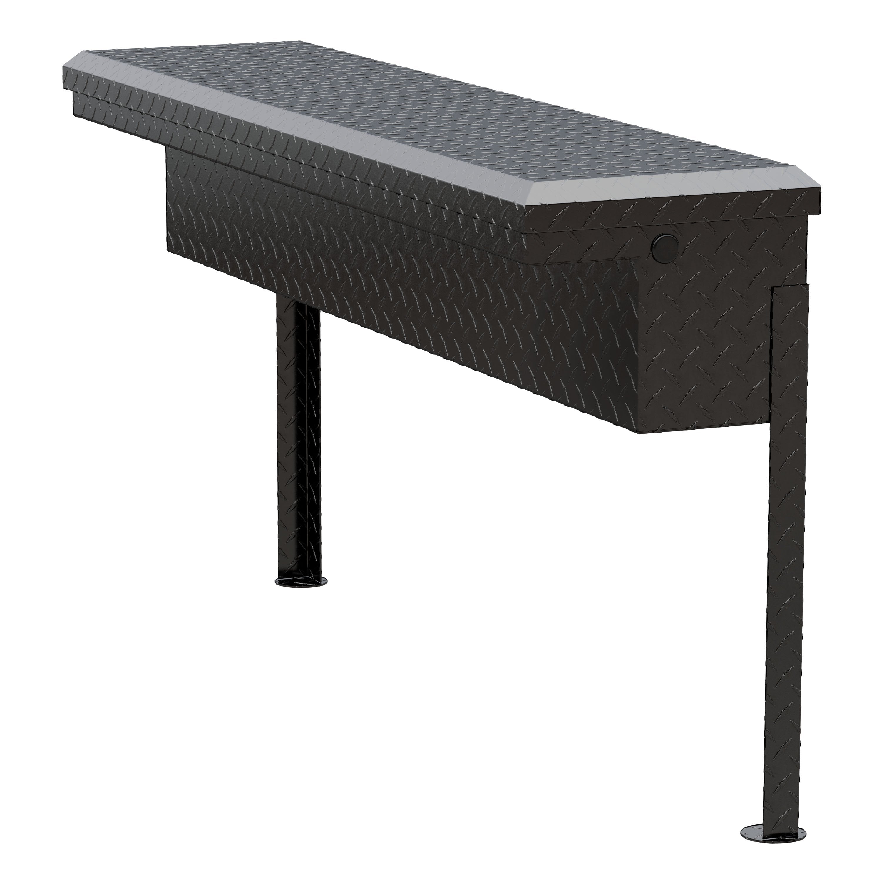UWS EC30202 48-Inch Gloss Black Heavy-Wall Aluminum Truck Side Tool Box with Low Profile, RigidCore Lid