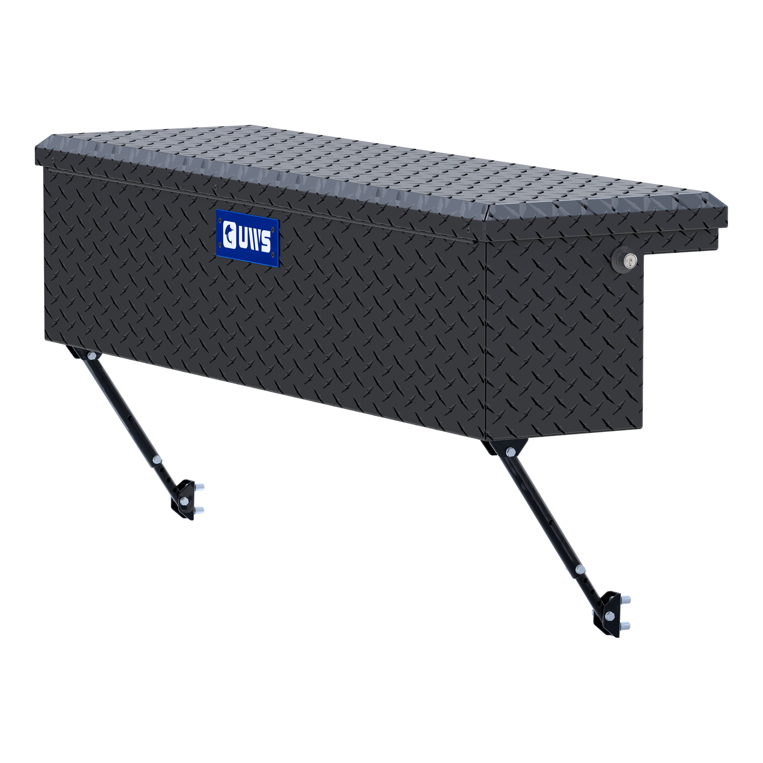 UWS EC30203-MK2 48-Inch Matte Black Heavy-Wall Aluminum Truck Side Tool Box with Low Profile, RigidCore Lid, Space-Saving Legs