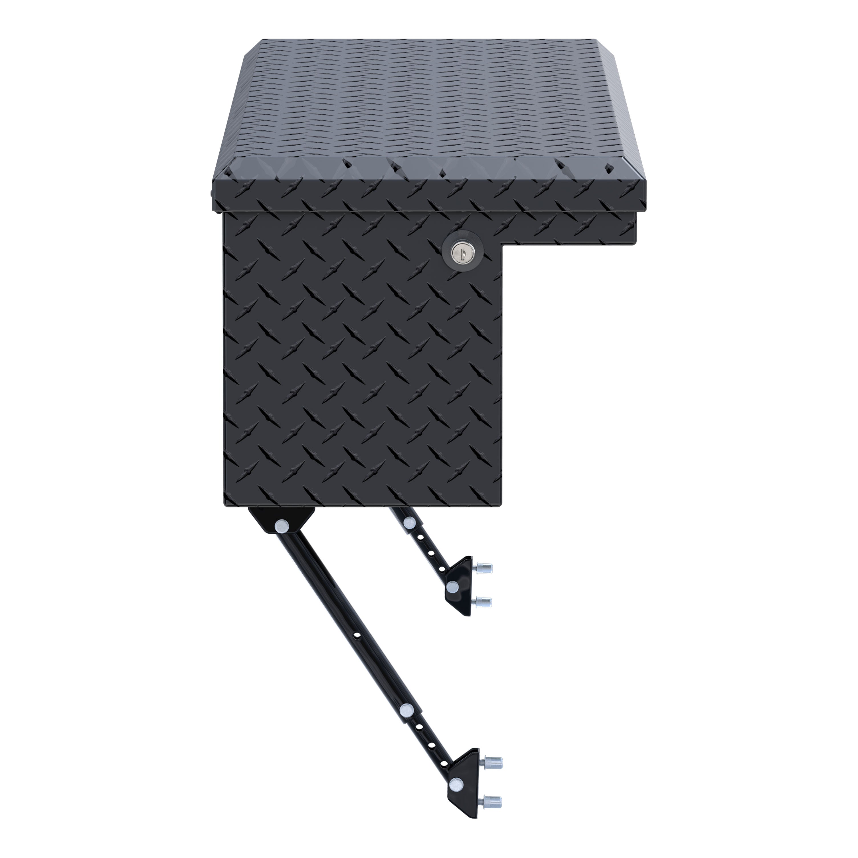 UWS EC30203-MK2 48-Inch Matte Black Heavy-Wall Aluminum Truck Side Tool Box with Low Profile, RigidCore Lid, Space-Saving Legs