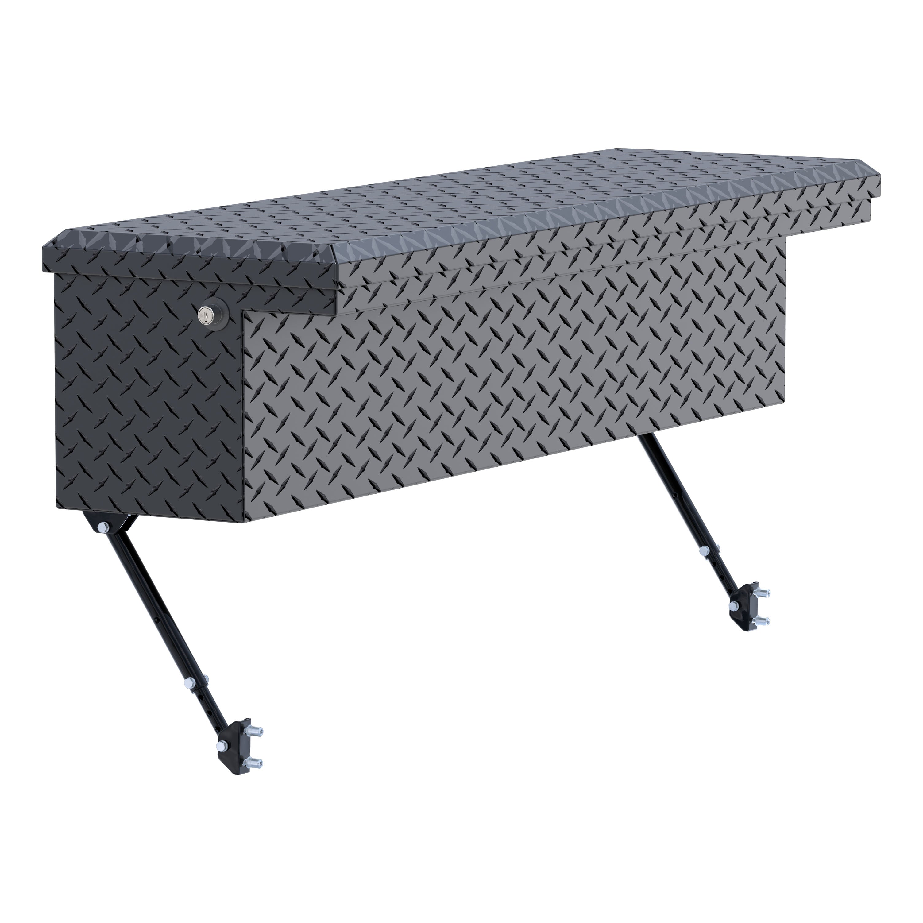 UWS EC30203-MK2 48-Inch Matte Black Heavy-Wall Aluminum Truck Side Tool Box with Low Profile, RigidCore Lid, Space-Saving Legs