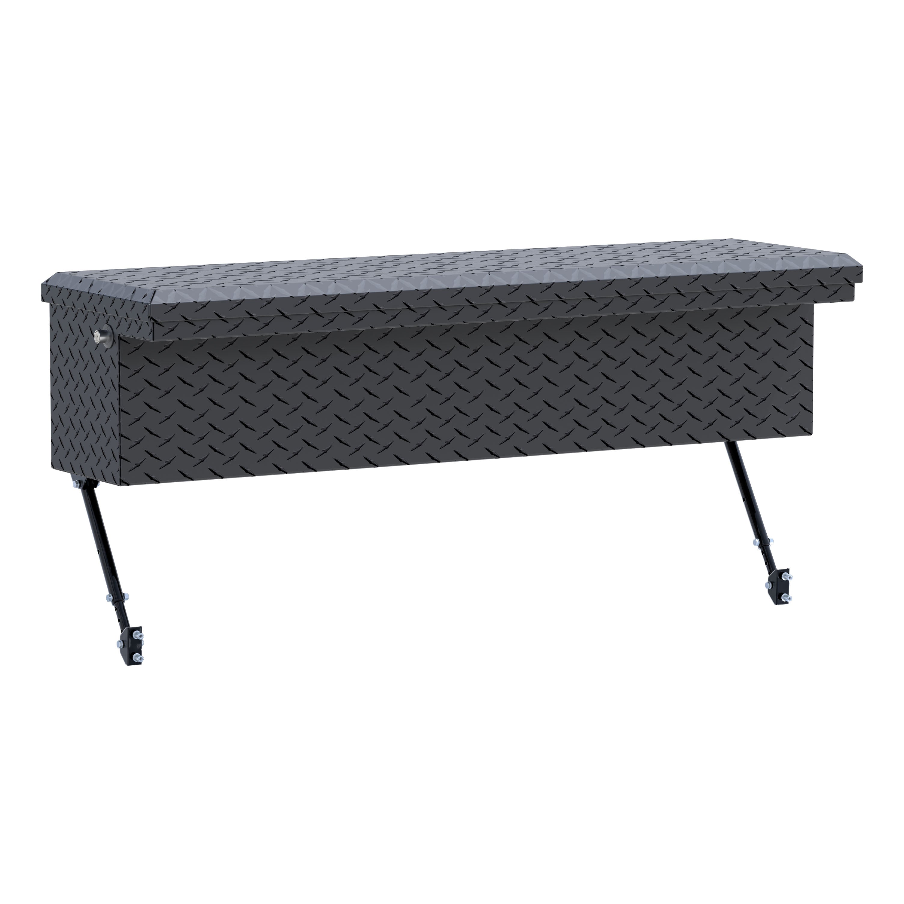 UWS EC30203-MK2 48-Inch Matte Black Heavy-Wall Aluminum Truck Side Tool Box with Low Profile, RigidCore Lid, Space-Saving Legs