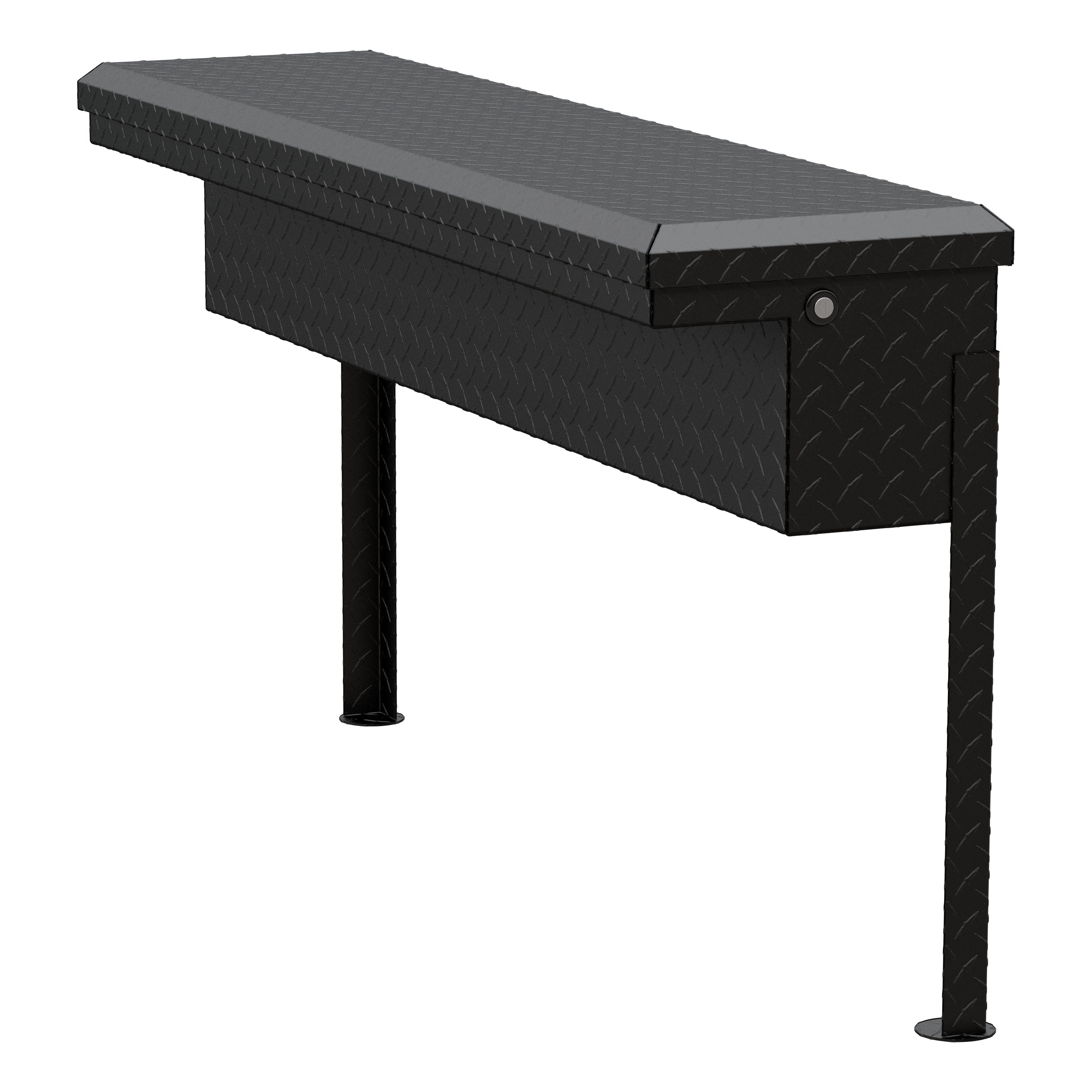 UWS EC30203 48-Inch Matte Black Heavy-Wall Aluminum Truck Side Tool Box with Low Profile, RigidCore Lid
