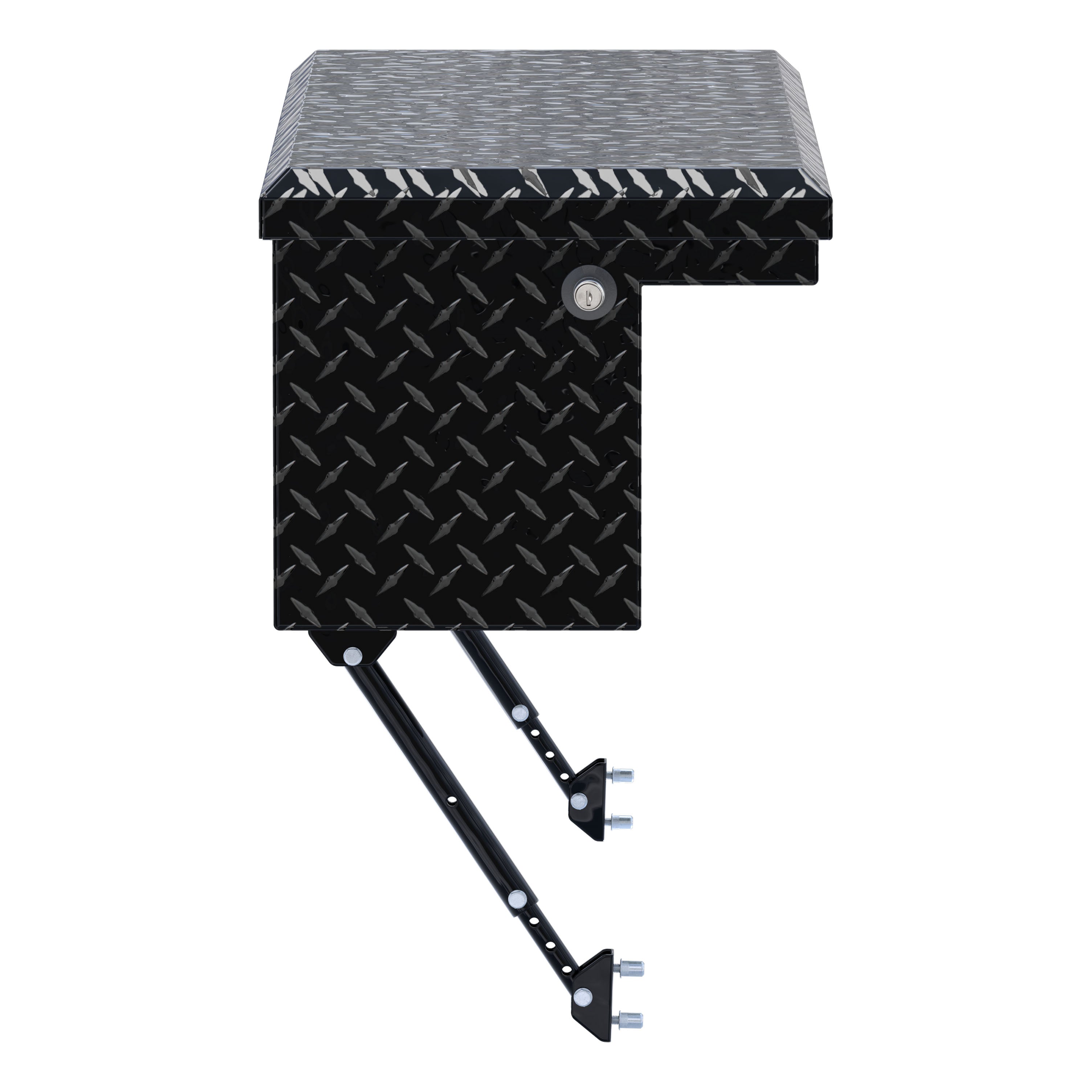 UWS EC30362-MK2 36-Inch Gloss Black Heavy-Wall Aluminum Truck Side Tool Box with Low Profile, RigidCore Lid, Space-Saving Legs