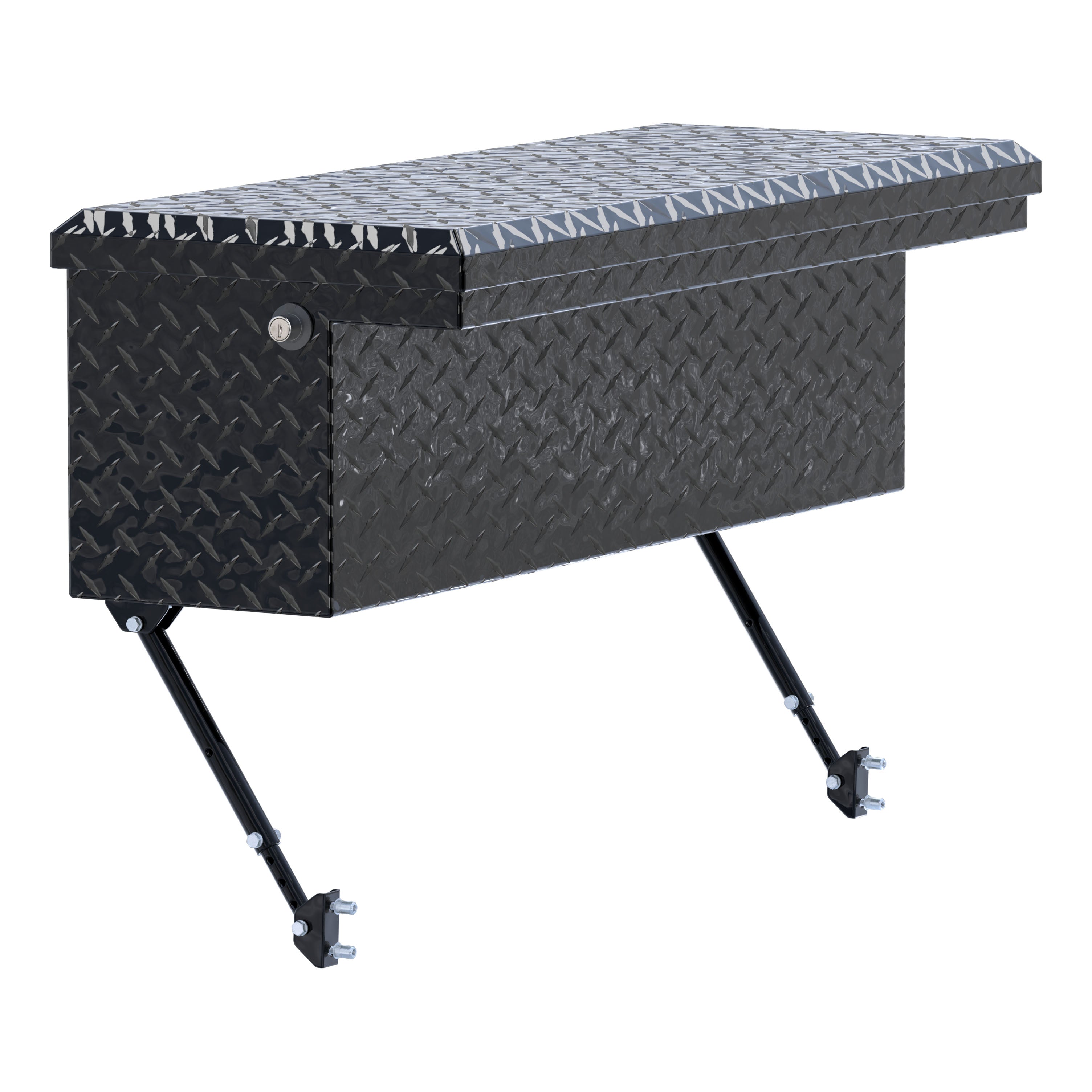UWS EC30362-MK2 36-Inch Gloss Black Heavy-Wall Aluminum Truck Side Tool Box with Low Profile, RigidCore Lid, Space-Saving Legs