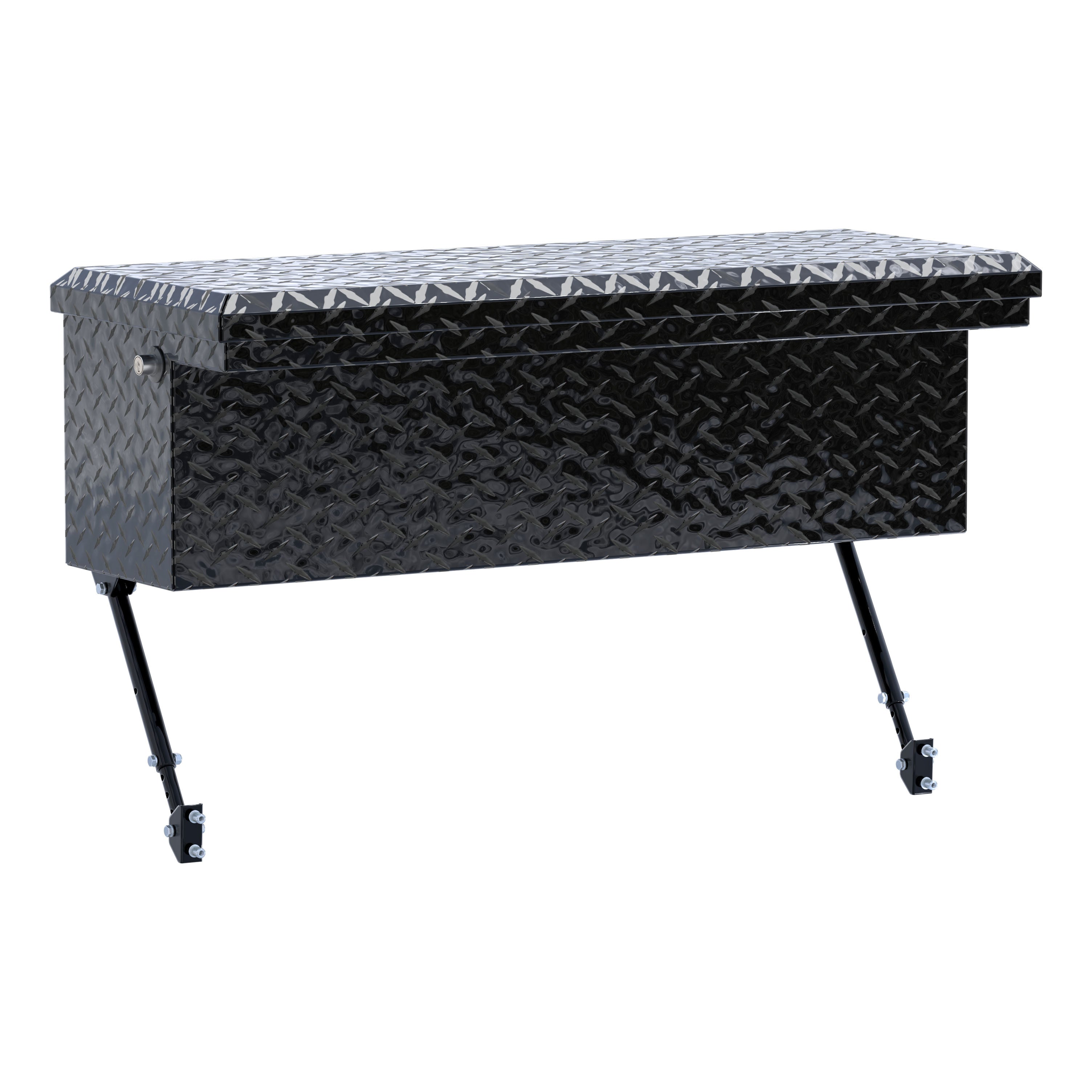 UWS EC30362-MK2 36-Inch Gloss Black Heavy-Wall Aluminum Truck Side Tool Box with Low Profile, RigidCore Lid, Space-Saving Legs