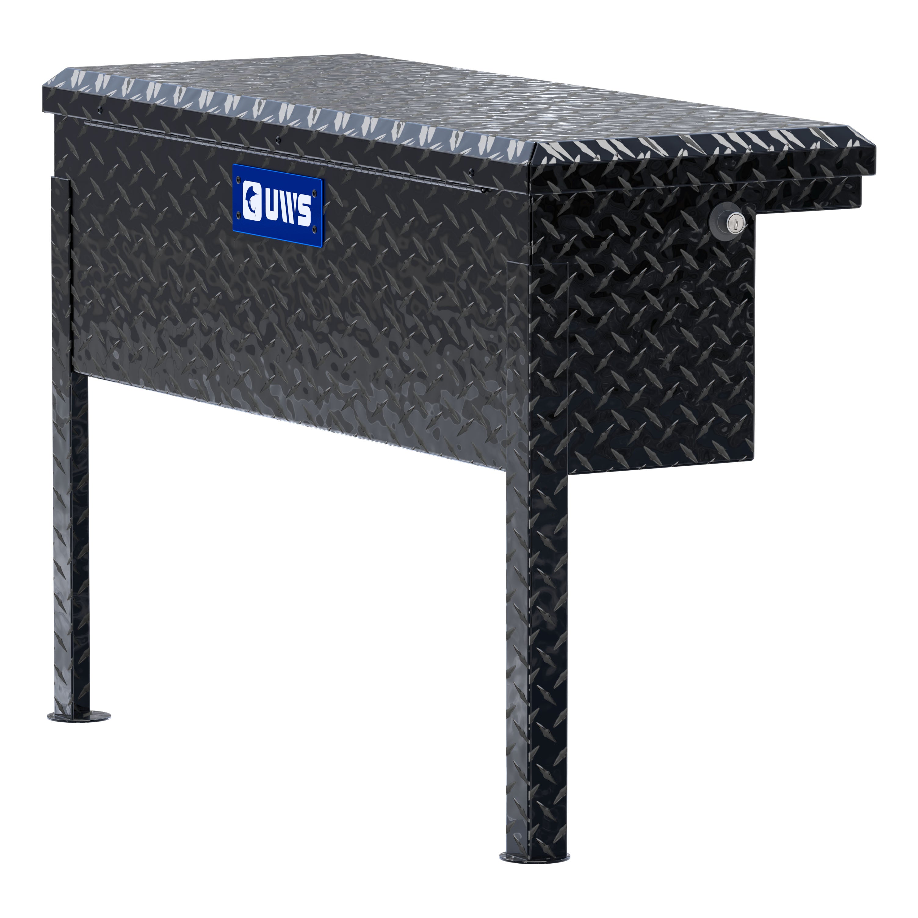 UWS EC30362 36-Inch Gloss Black Heavy-Wall Aluminum Truck Side Tool Box with Low Profile, RigidCore Lid