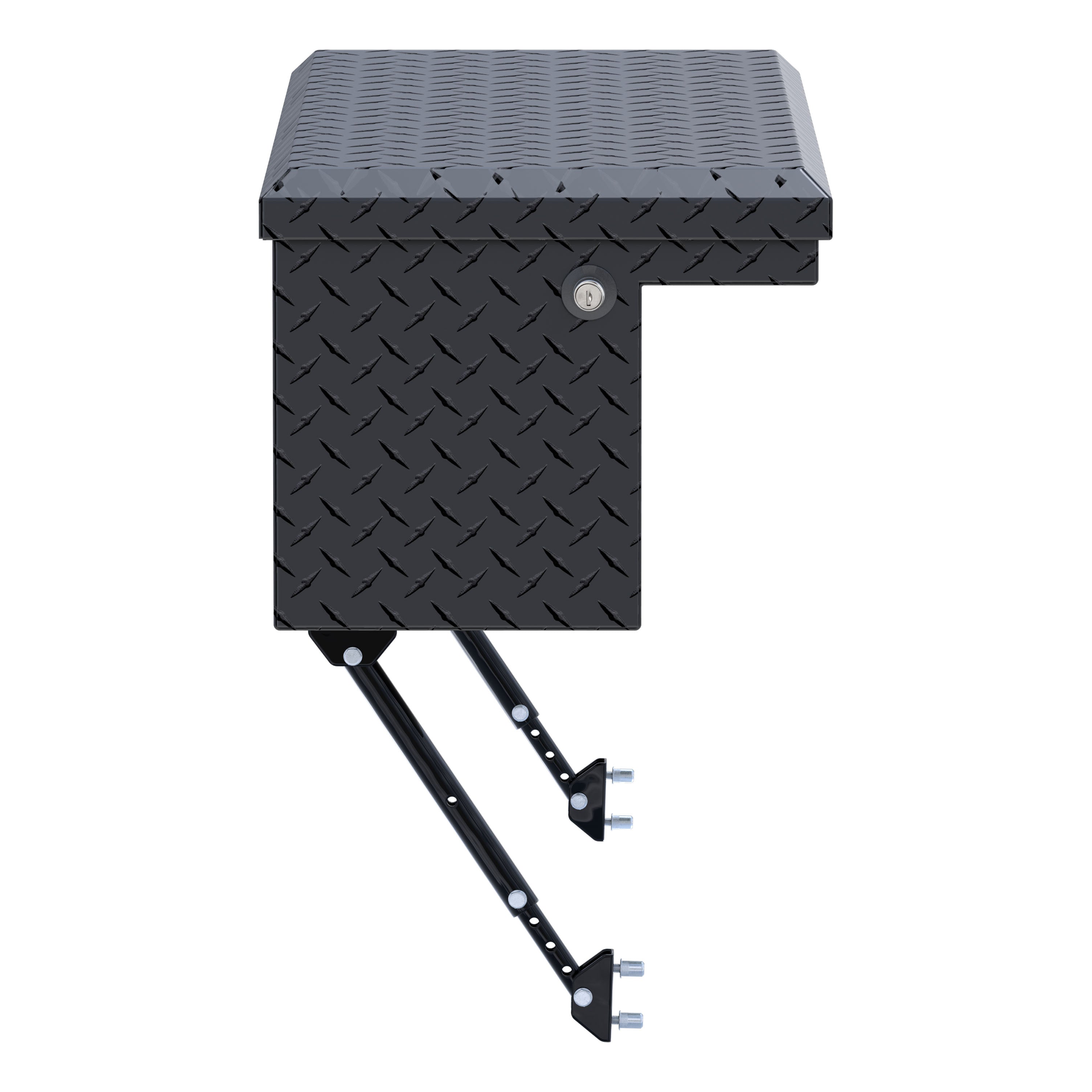 UWS EC30363-MK2 36-Inch Matte Black Heavy-Wall Aluminum Truck Side Tool Box with Low Profile, RigidCore Lid, Space-Saving Legs