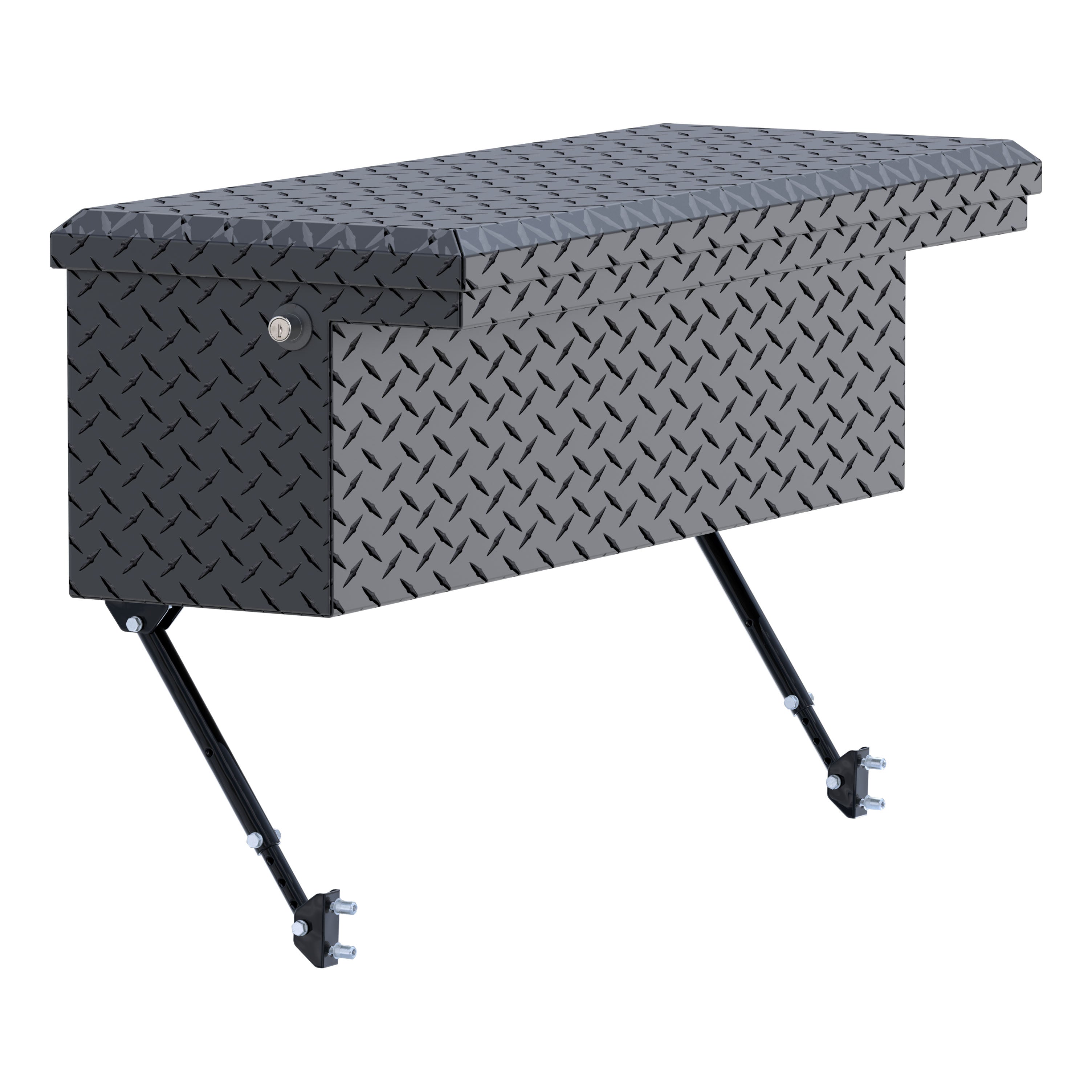 UWS EC30363-MK2 36-Inch Matte Black Heavy-Wall Aluminum Truck Side Tool Box with Low Profile, RigidCore Lid, Space-Saving Legs
