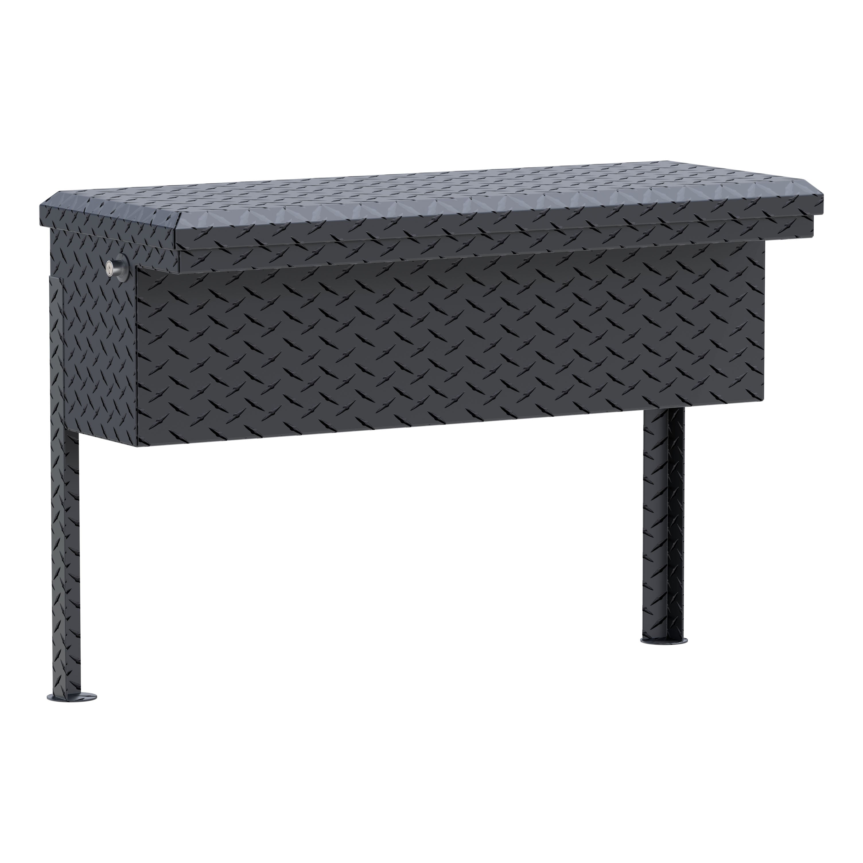 UWS EC30363 36-Inch Matte Black Heavy-Wall Aluminum Truck Side Tool Box with Low Profile, RigidCore Lid