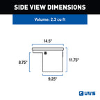 UWS EC30363 36-Inch Matte Black Heavy-Wall Aluminum Truck Side Tool Box with Low Profile, RigidCore Lid