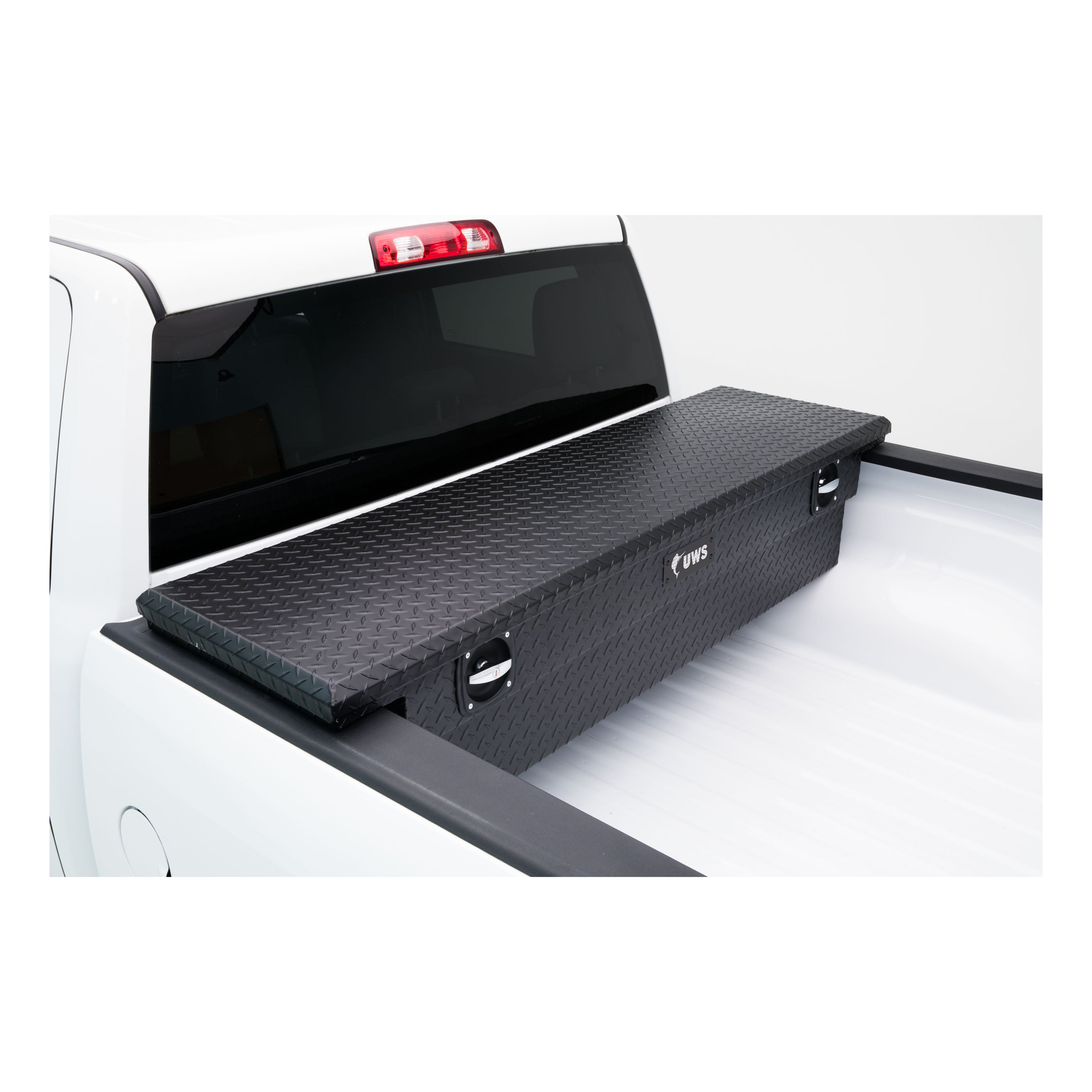 UWS EC50004 Secure Lock 69-Inch Matte Black Heavy-Wall Aluminum Truck Tool Box with Low Profile, RigidCore Lid