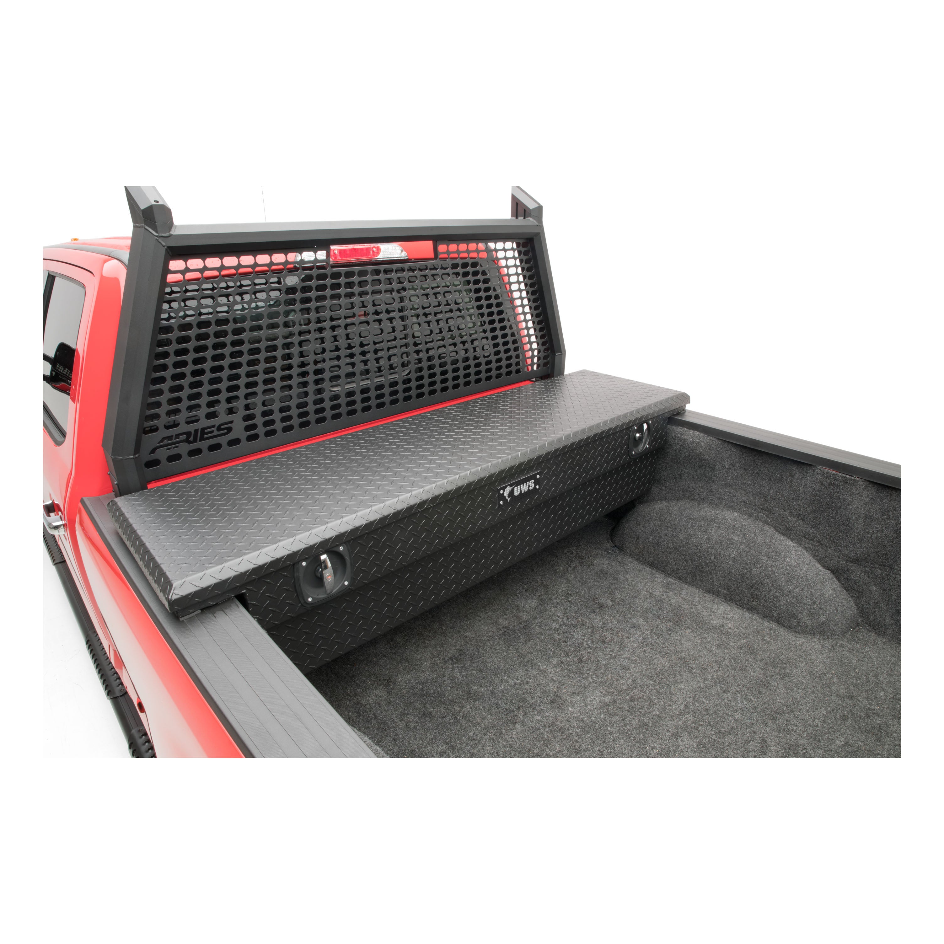 UWS EC50004 Secure Lock 69-Inch Matte Black Heavy-Wall Aluminum Truck Tool Box with Low Profile, RigidCore Lid