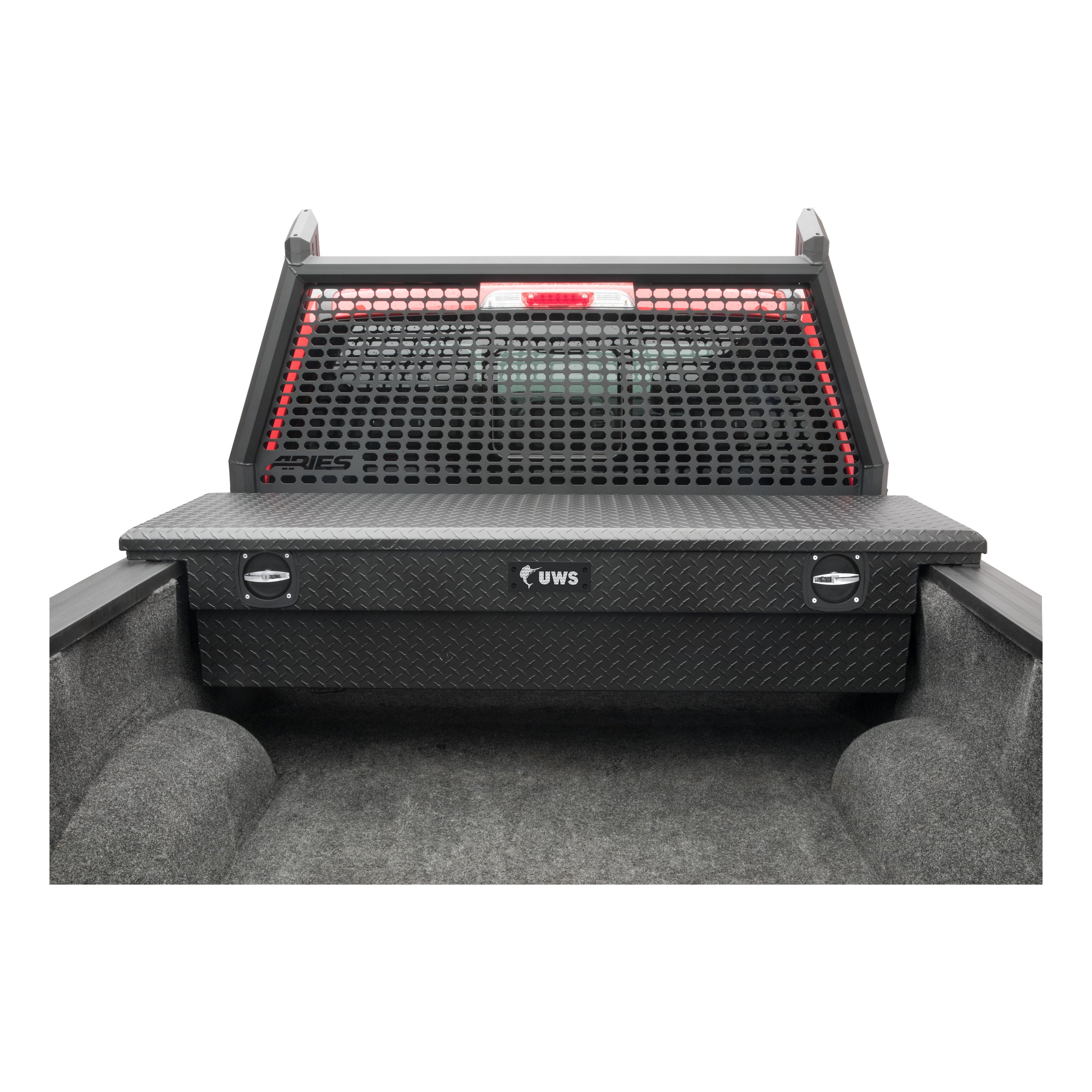 UWS EC50004 Secure Lock 69-Inch Matte Black Heavy-Wall Aluminum Truck Tool Box with Low Profile, RigidCore Lid