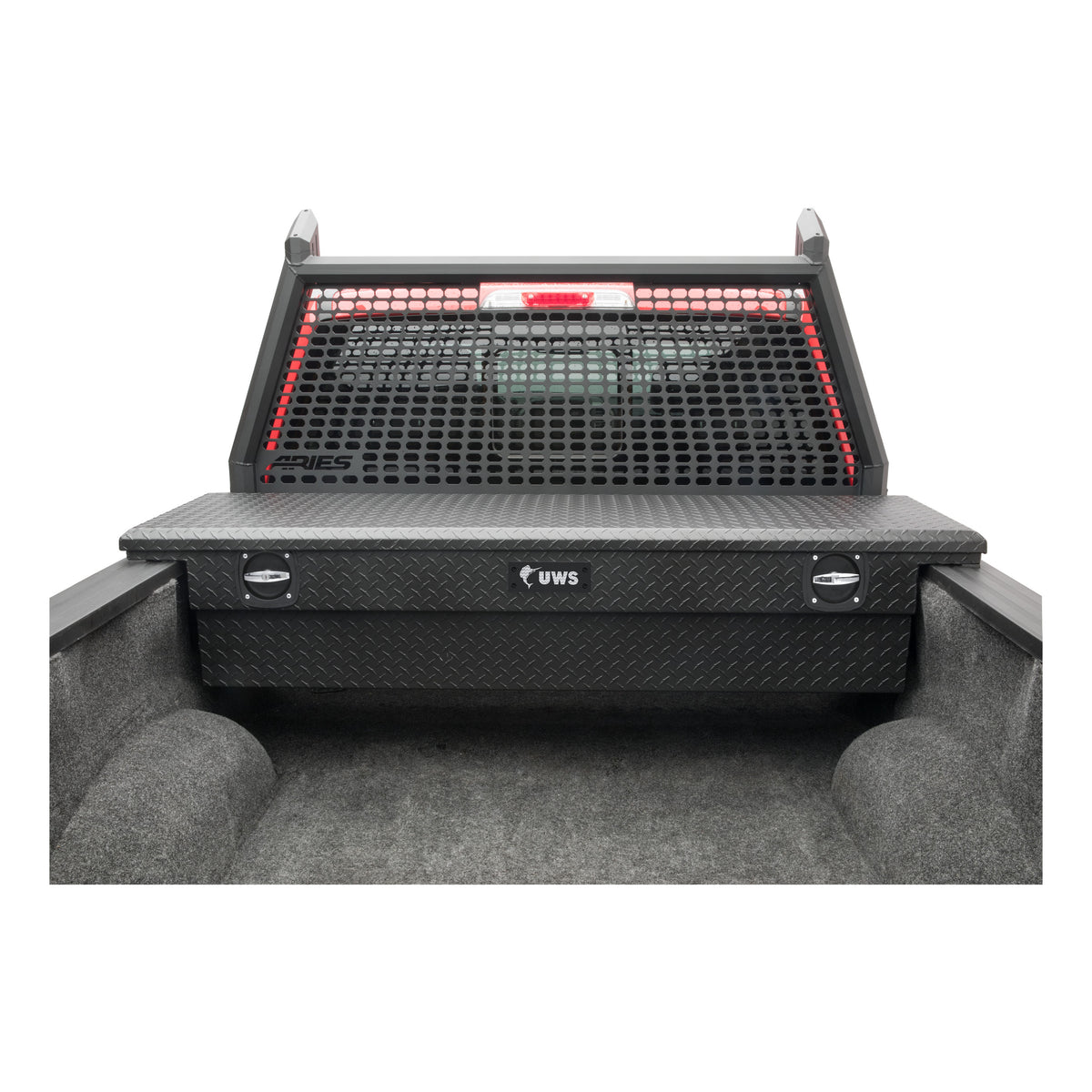 UWS EC50004 Secure Lock 69-Inch Matte Black Heavy-Wall Aluminum Truck Tool Box with Low Profile, RigidCore Lid