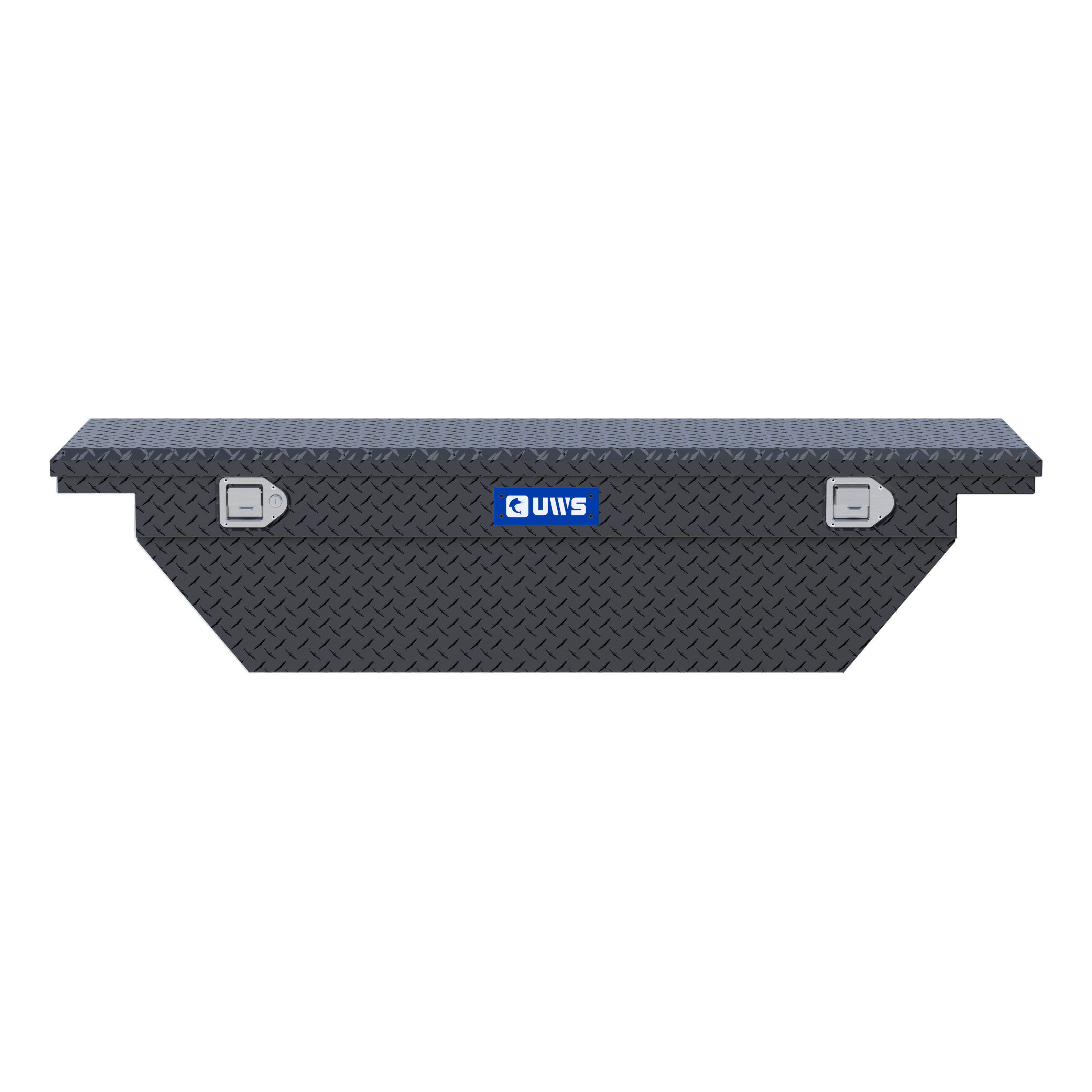 UWS EC50005 63-Inch Matte Black Heavy-Wall Aluminum Angled Truck Tool Box with Low Profile, RigidCore Lid
