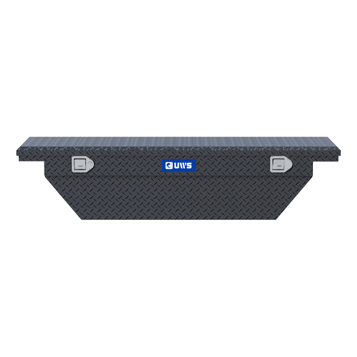 UWS EC50005 63-Inch Matte Black Heavy-Wall Aluminum Angled Truck Tool Box with Low Profile, RigidCore Lid