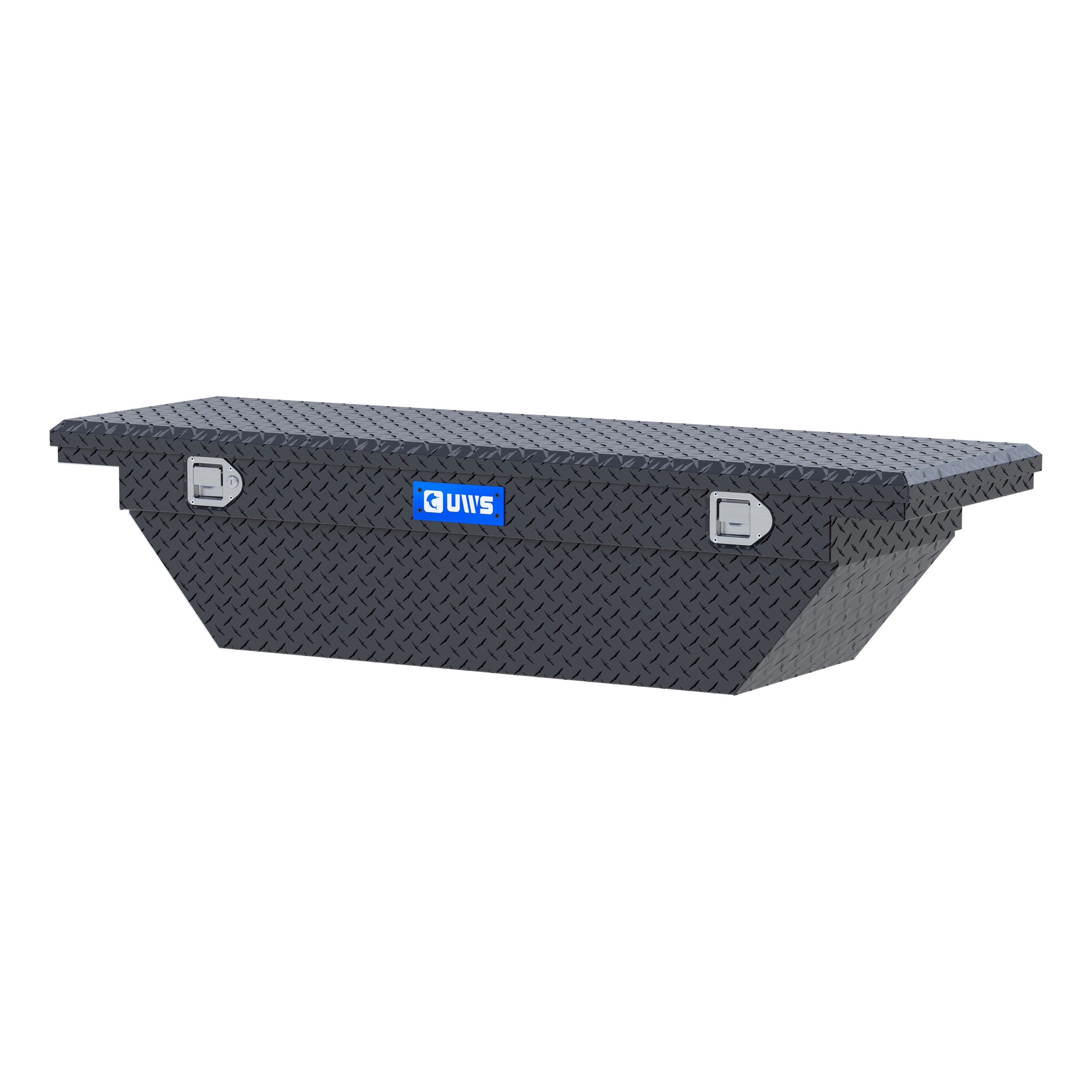 UWS EC50005 63-Inch Matte Black Heavy-Wall Aluminum Angled Truck Tool Box with Low Profile, RigidCore Lid