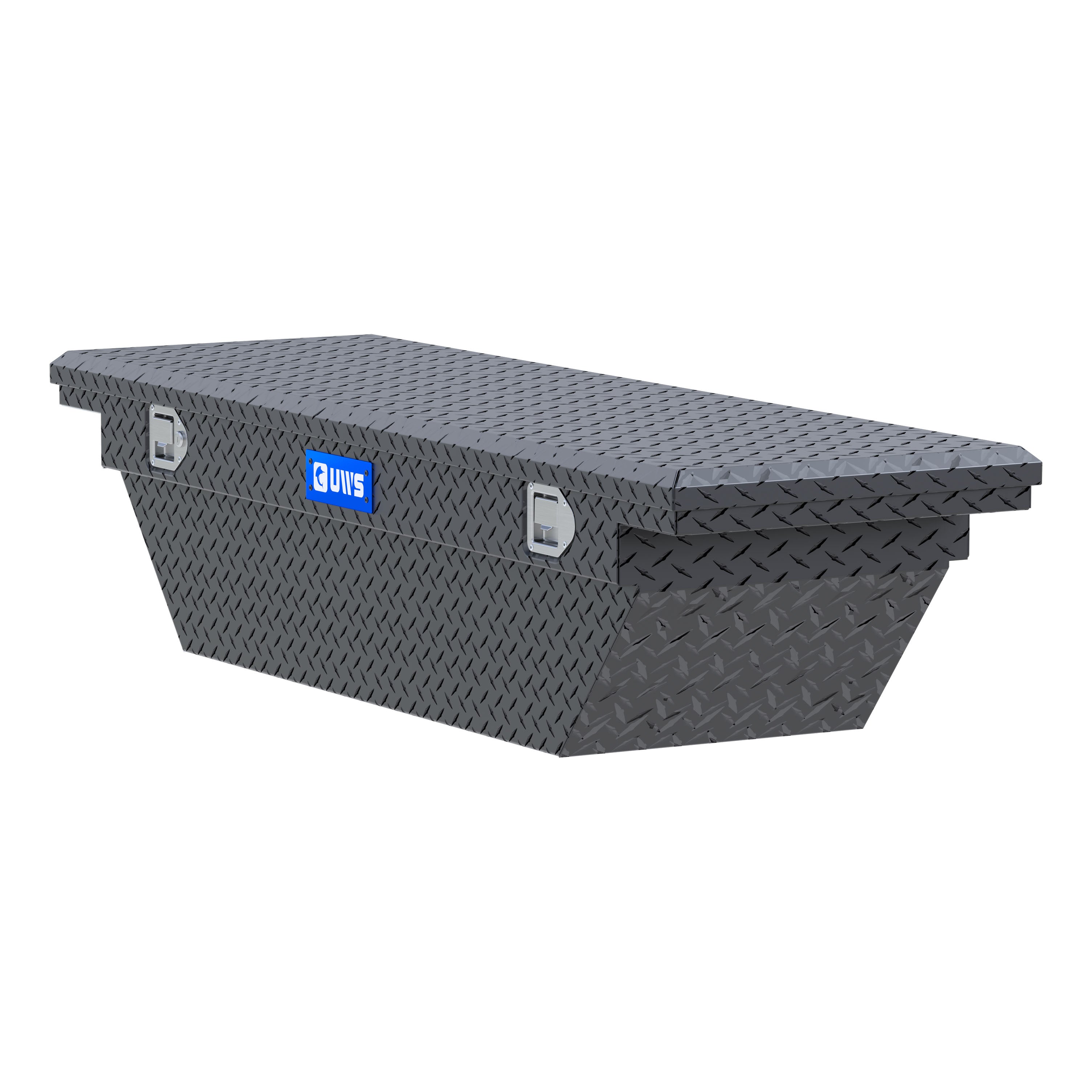 UWS EC50005 63-Inch Matte Black Heavy-Wall Aluminum Angled Truck Tool Box with Low Profile, RigidCore Lid