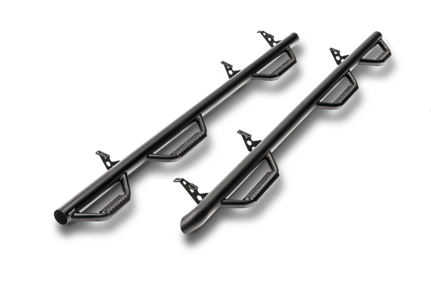 Nerf Step Bar Wheel-to-Wheel with Bed Access (3 Steps per Side) 3 Inch Main Tube Diameter 2015-2025 Ford F-150 6 Foot 7 Inch Bed SuperCrew Textured Black NFab