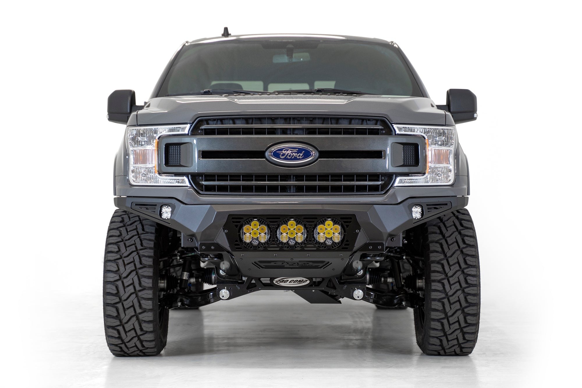 2018-2020 Ford F-150 Bomber Front Bumper Mounts for 3 Baja Designs LP6 Round Lights Addictive Desert Designs