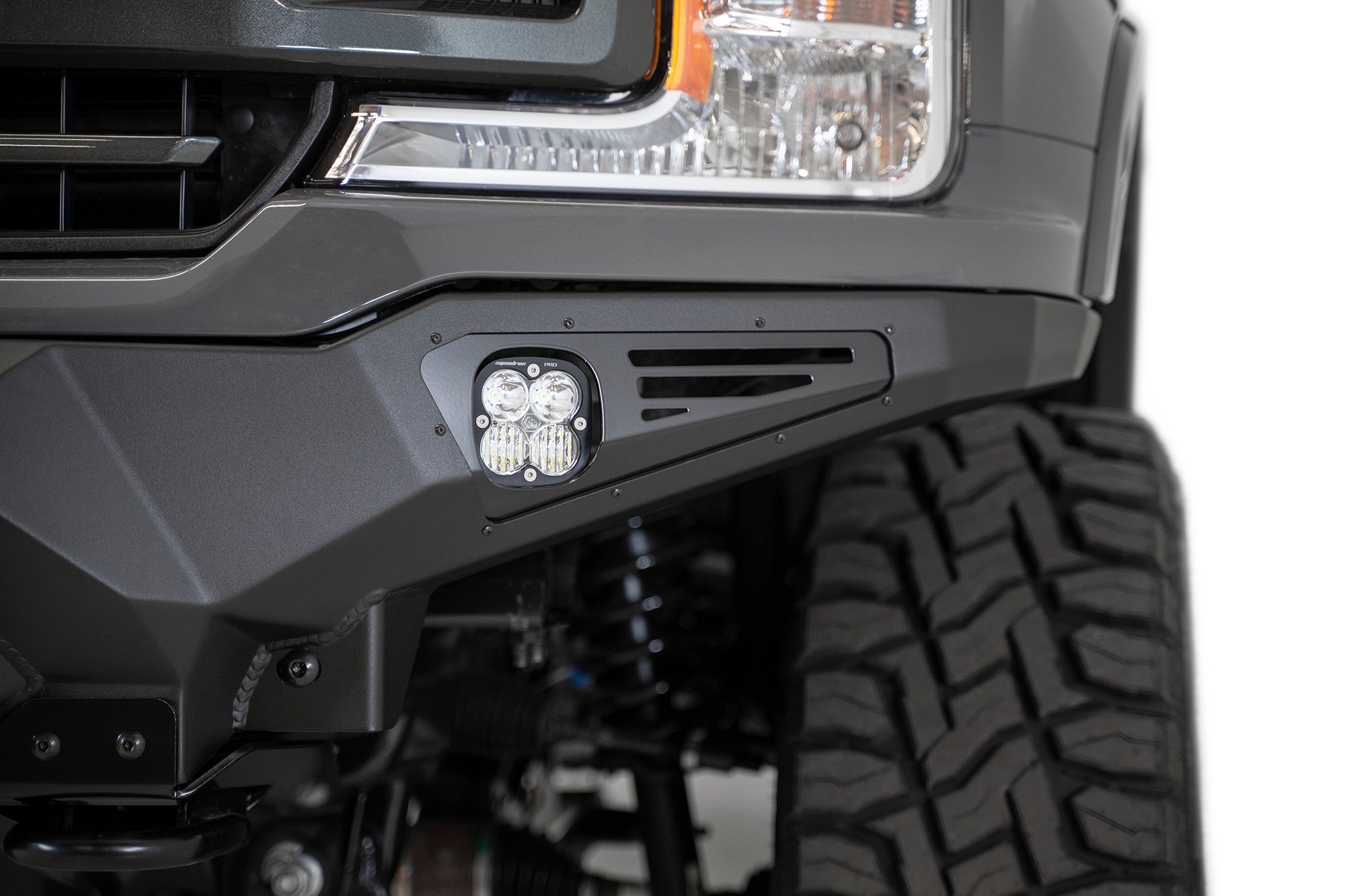 2018-2020 Ford F-150 Bomber Front Bumper Mounts for 3 Baja Designs LP6 Round Lights Addictive Desert Designs