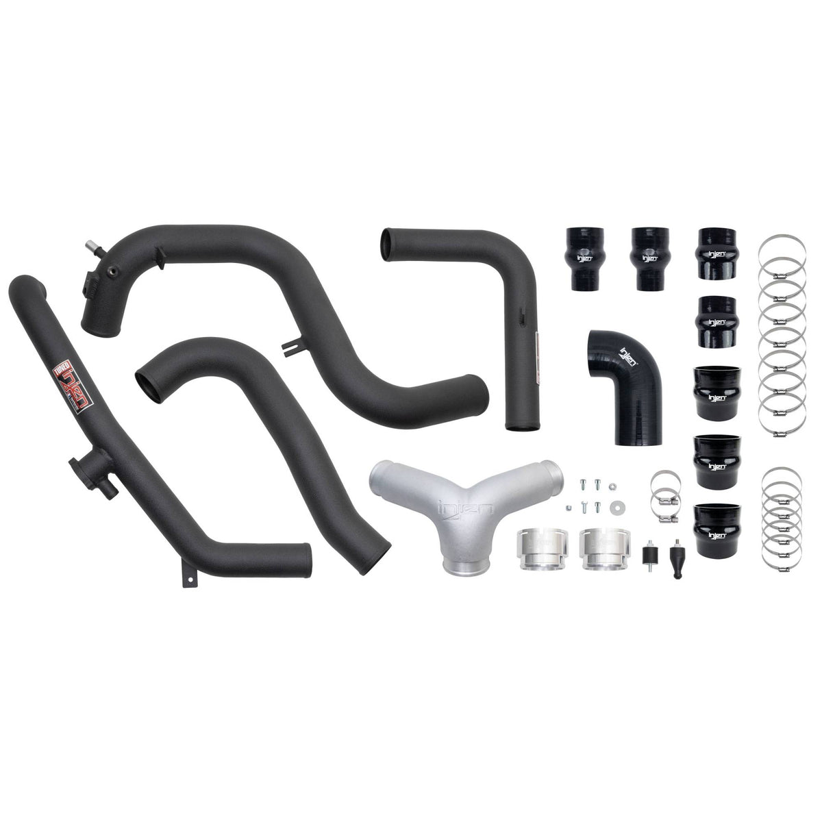 Injen 21-24 Ford Bronco V6-2.7L Twin Turbo SES Intercooler Pipes Wrinkle Black
