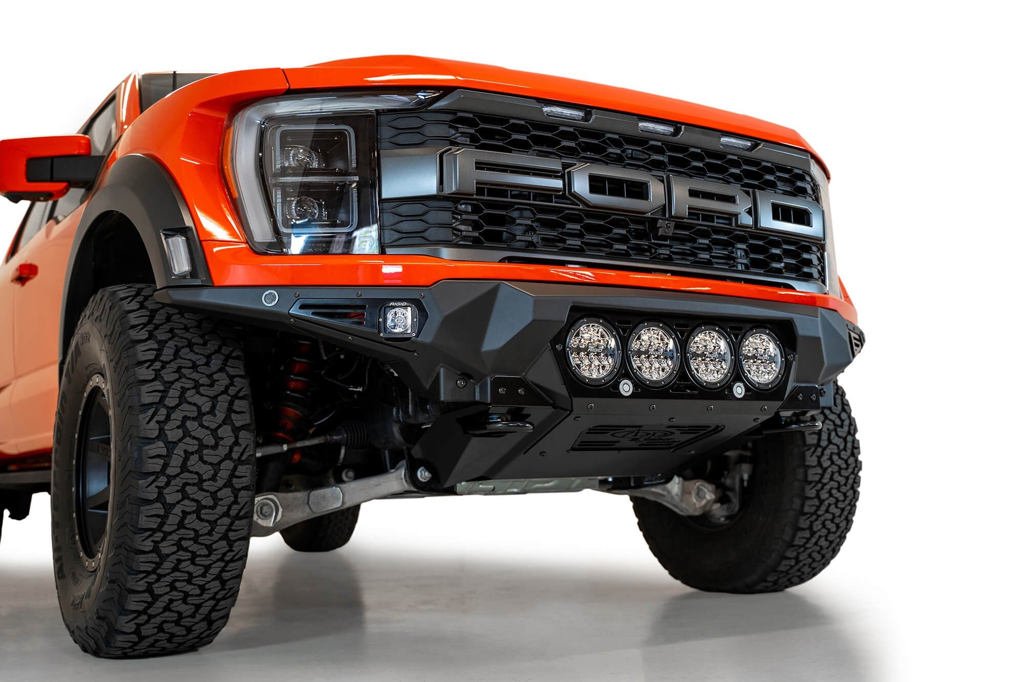 2021+ Ford Raptor Bomber Front Bumper Mounts for 4 rigid 360 6 Inch Round Lights Addictive Desert Designs