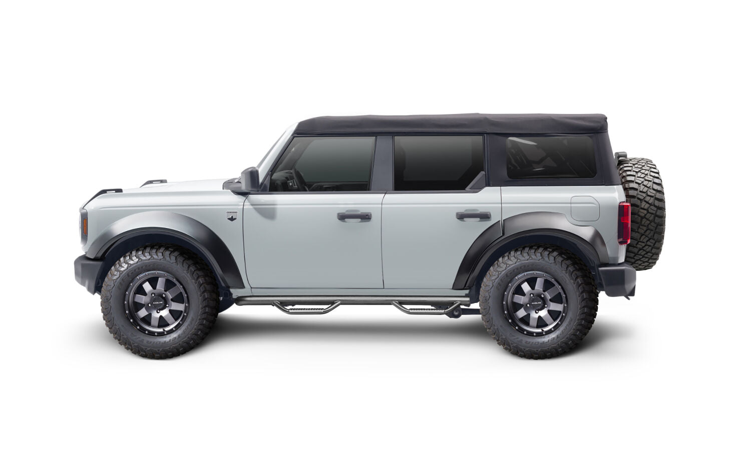 Nerf Step Bar Cab Length (2 Steps per Side) 21-25 Ford Bronco 4 Dr Textured Black NFab