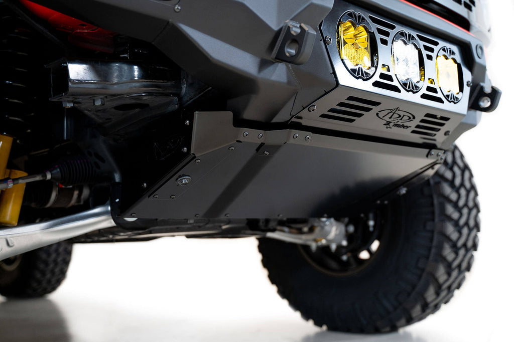 2021+ Ford Bronco Bomber Front Bumper Mounts for Three Baja Designs LP4 Lights Addictive Desert Designs