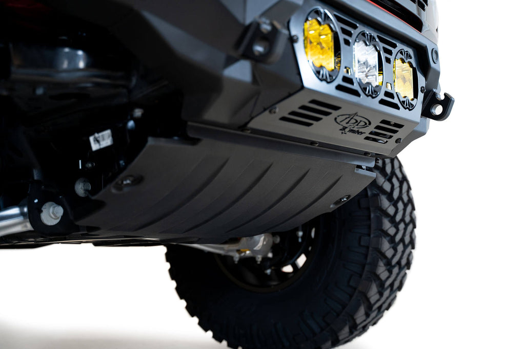 2021+ Ford Bronco Bomber Front Bumper Mounts for Three Baja Designs LP4 Lights Addictive Desert Designs