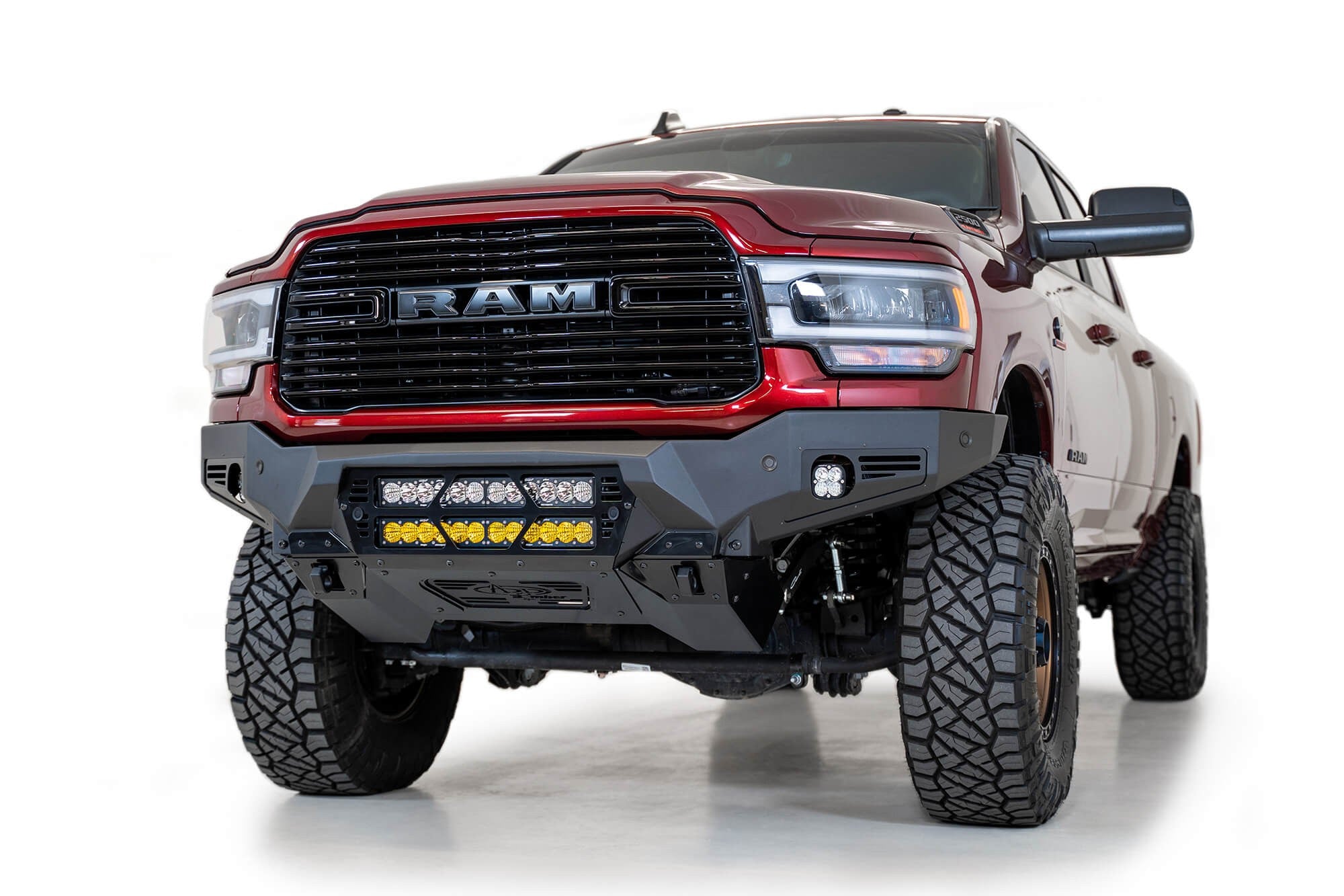 2019-2025 RAM 2500 3500 Bomber Front Bumper Mounts for two 20 inch light bars Addictive Desert Designs