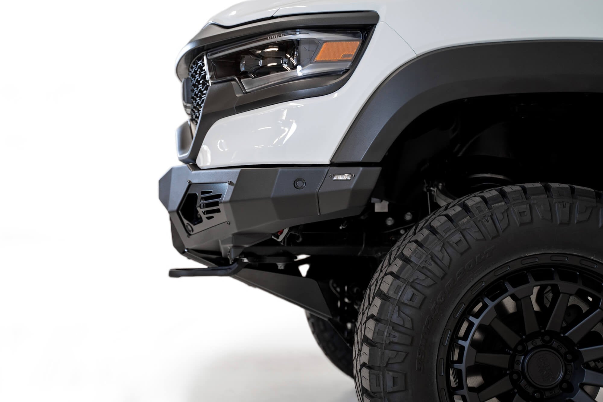 2021-2024 RAM 1500 TRX Bomber Front Bumper Mounts for 3 Baja Designs LP6 round lights Addictive Desert Designs