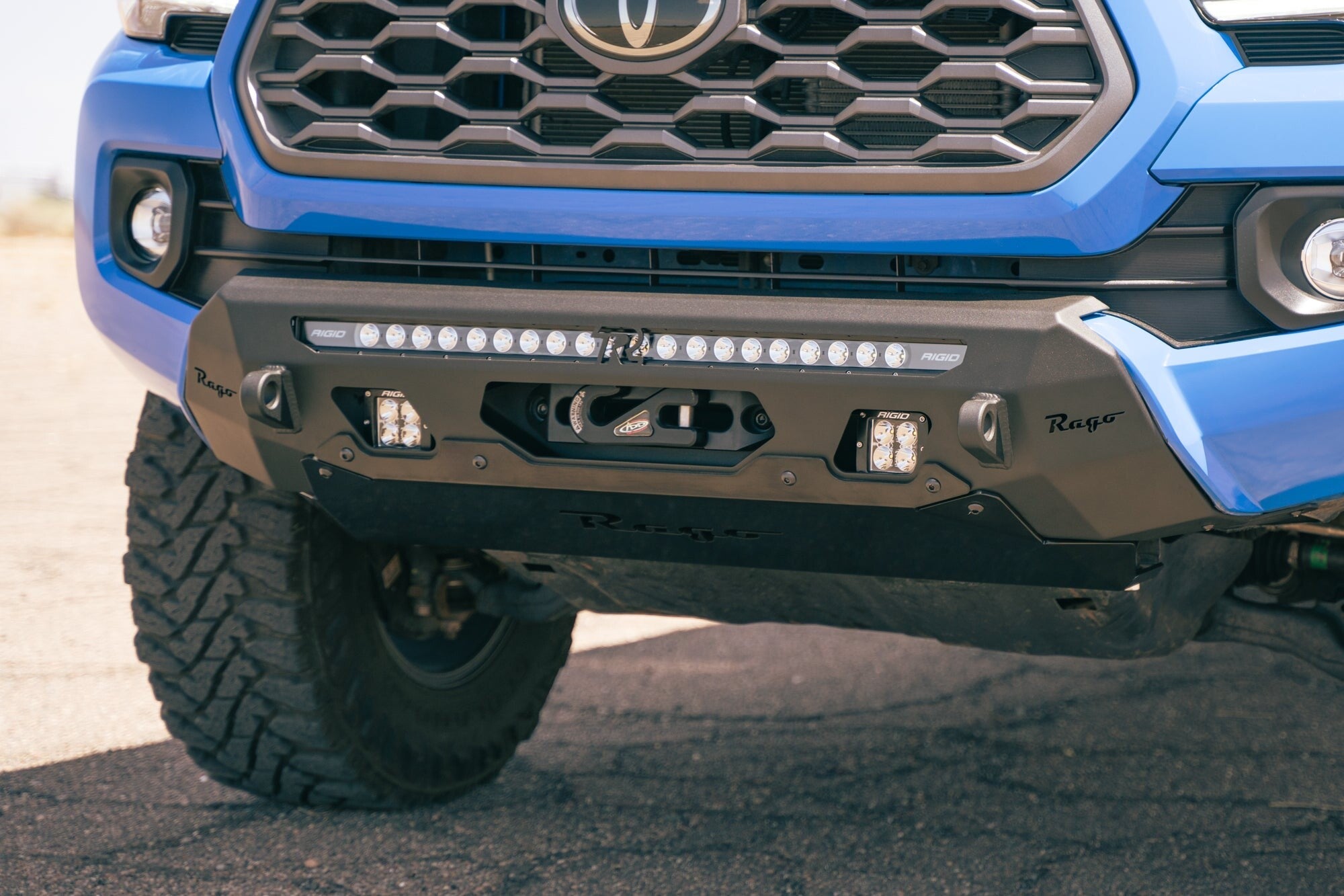 2016-2023 Toyota Tacoma Center Mount Winch Front Bumper Rago Fabrication