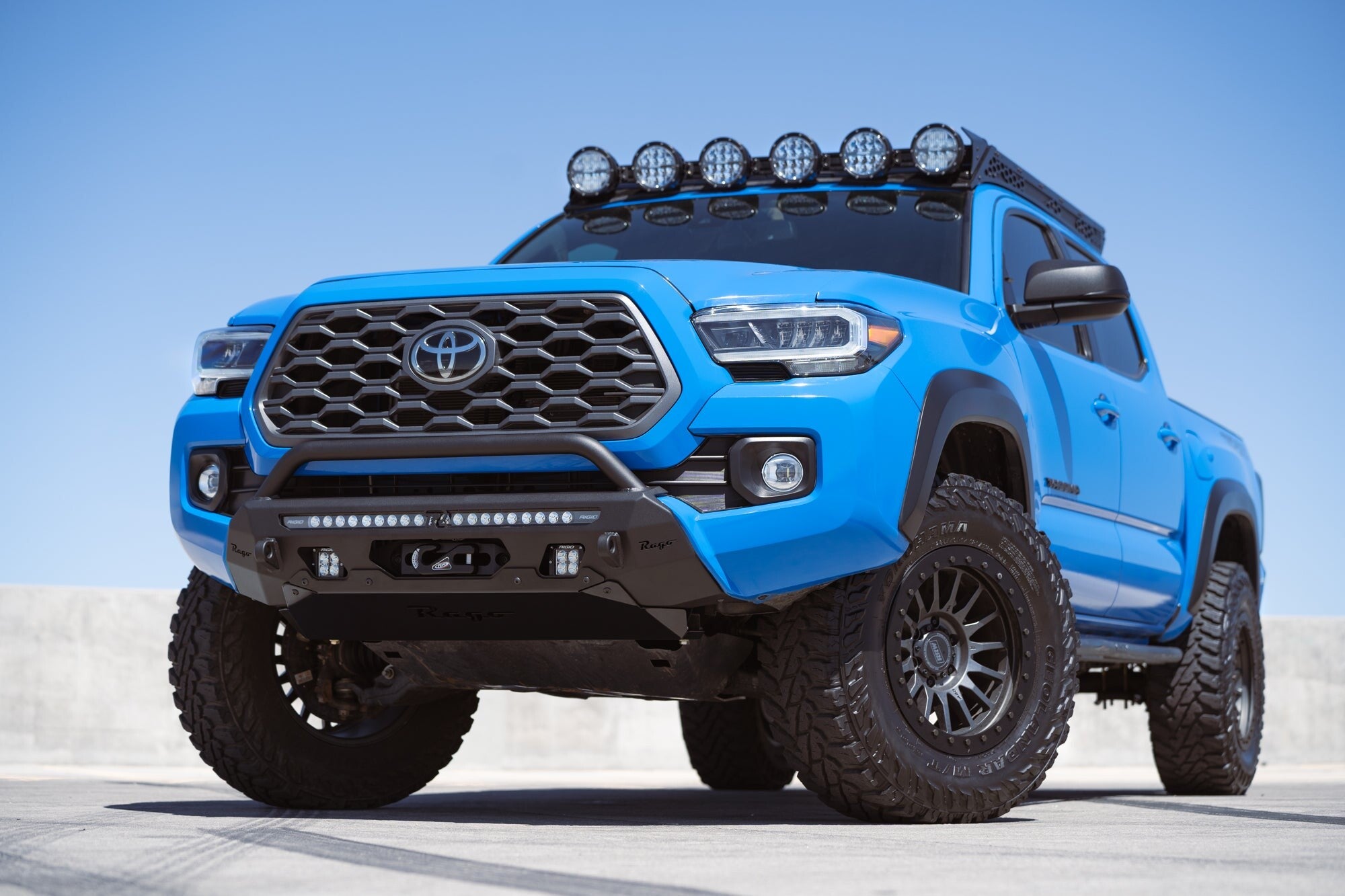 2016-2023 Toyota Tacoma Center Mount Winch Front Bumper w/ Top Hoop Rago Fabrication