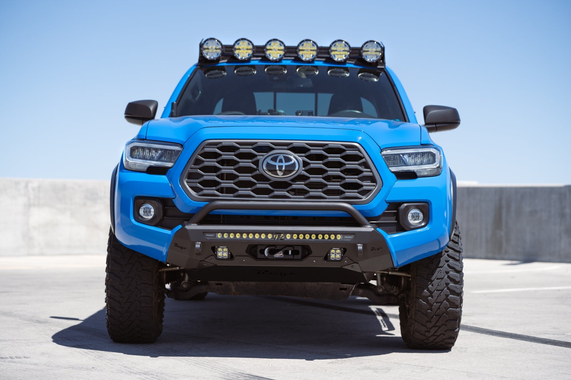2016-2023 Toyota Tacoma Center Mount Winch Front Bumper w/ Top Hoop Rago Fabrication