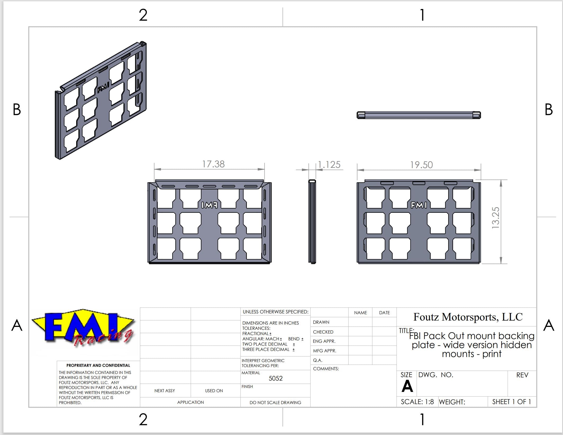 Foutz Motorsports PACKOUT Storage Universal Mounting Plate
