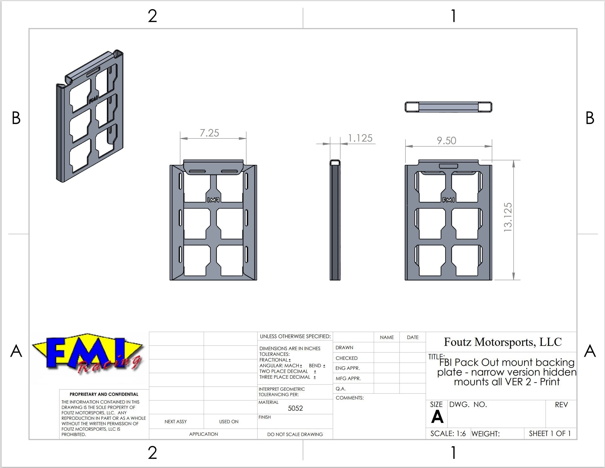 Foutz Motorsports PACKOUT Storage Universal Mounting Plate
