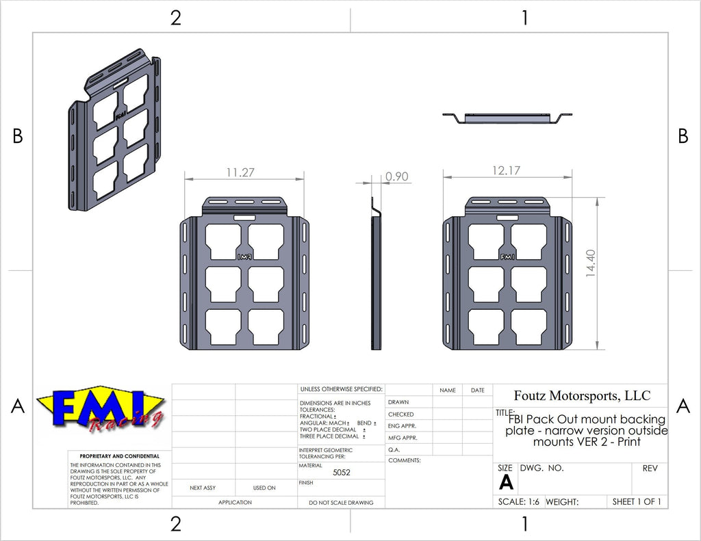Foutz Motorsports PACKOUT Storage Universal Mounting Plate