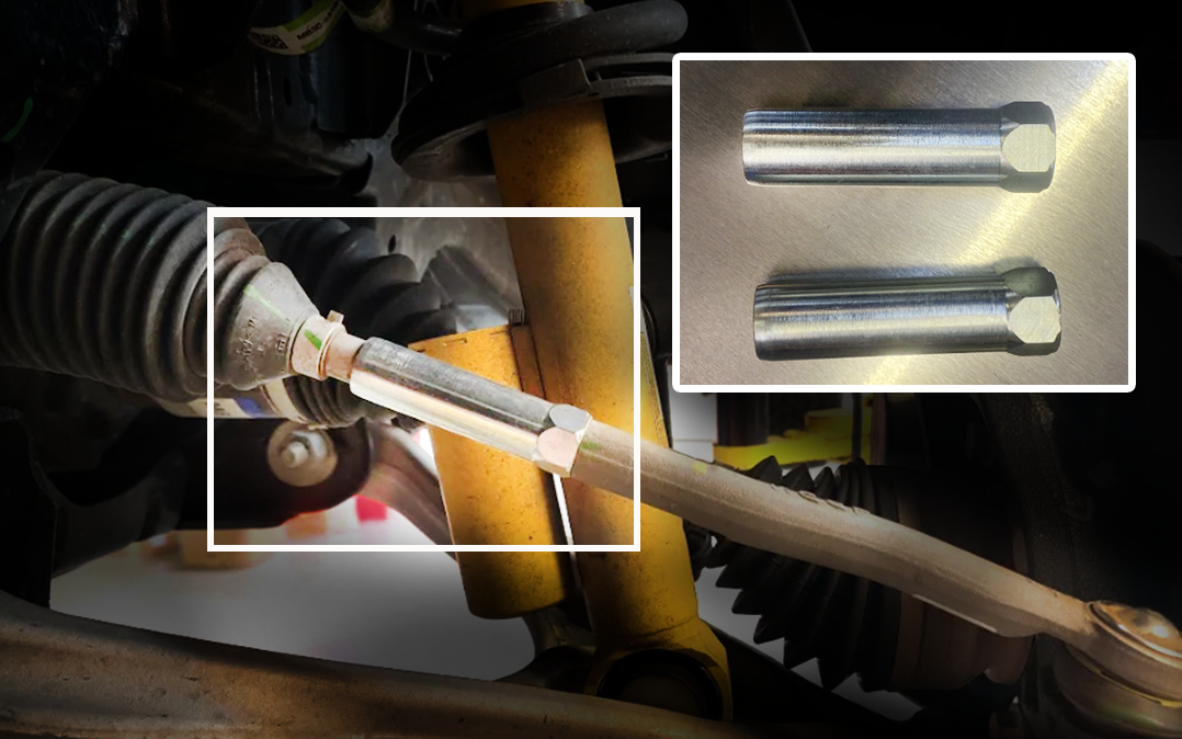 Foutz Motorsports Tie Rod Steering Sleeve Support Kit - 14mm silver zinc 2024-2026 Ford Ranger Raptor