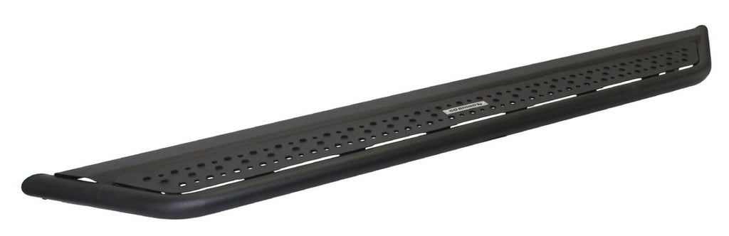 Dominator Xtreme D6 SideSteps Cab Length Body Mount Rock Slider with a wide step With Frame Mounted Bracket Kit Textured Black 2018-2026 Jeep Wrangler Go Rhino