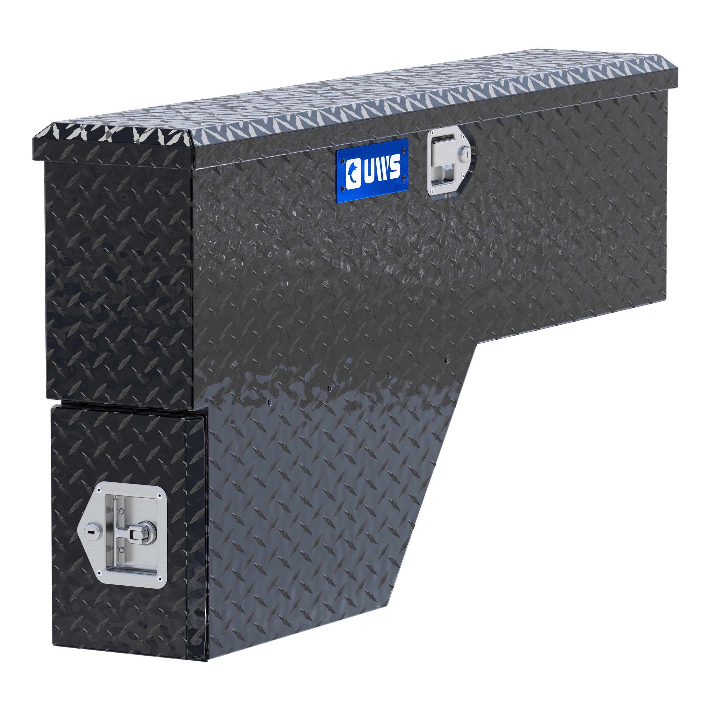 UWS FW-48-DS-P-BLK Gloss Black Aluminum 48" Passenger Wheel Well Tool Box (LTL Shipping Only)