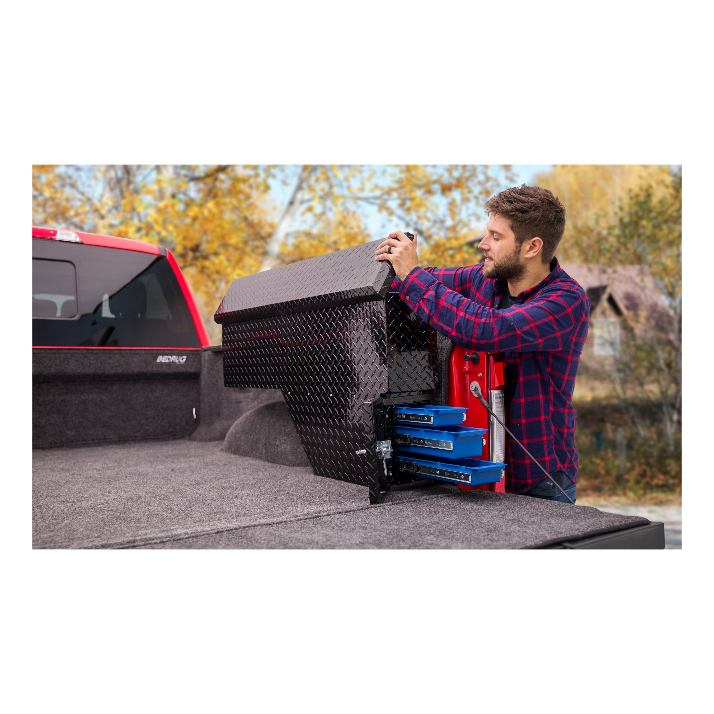UWS FW-48-DS-P-BLK Gloss Black Aluminum 48" Passenger Wheel Well Tool Box (LTL Shipping Only)